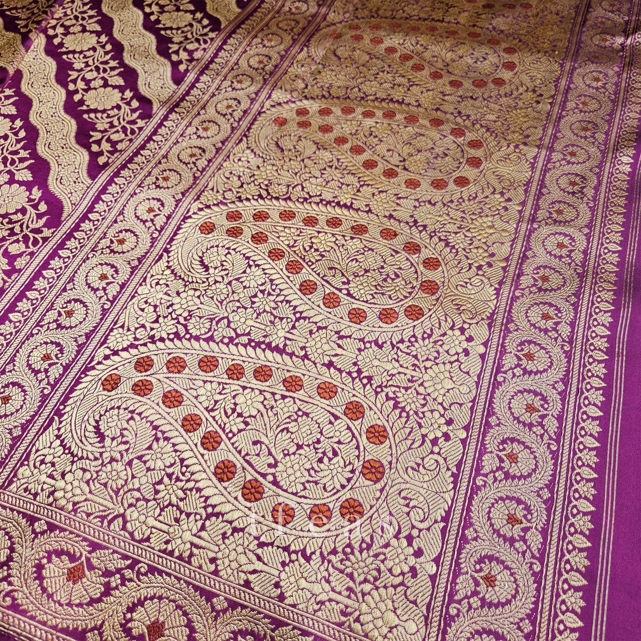 Purplish Pink Ada Khadwa Benarasi Saree