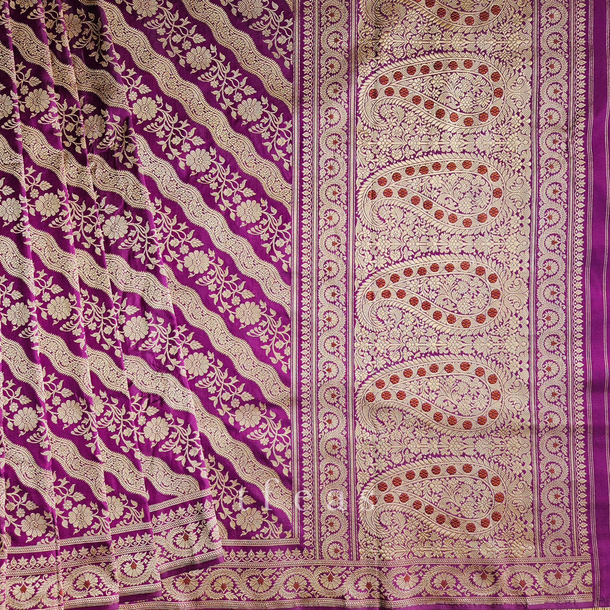 Purplish Pink Ada Khadwa Benarasi Saree