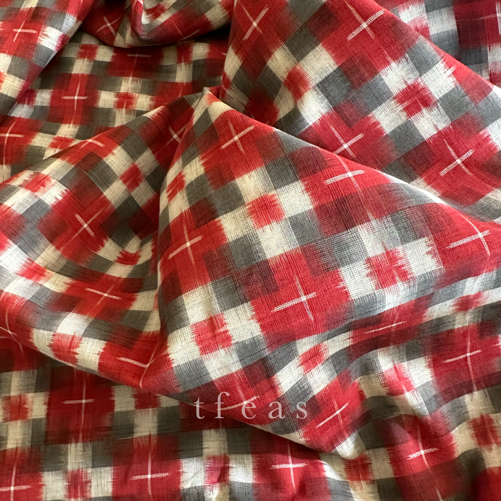 TFEAS Grey and Red Double Ikat