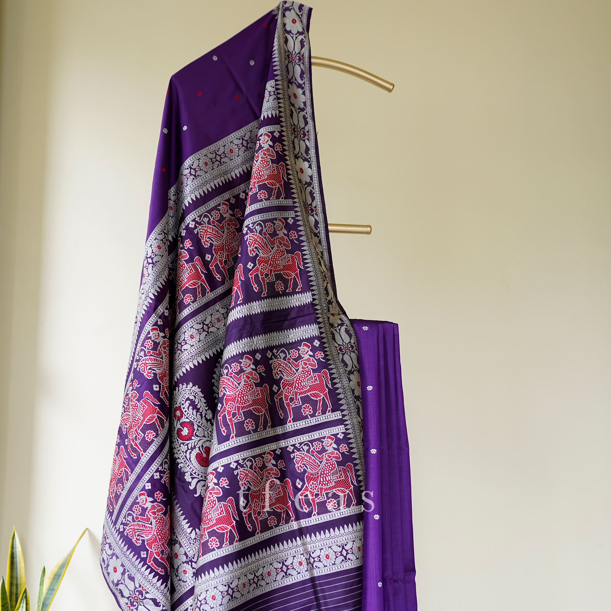TFEAS Purple Baluchari Saree from Bengal