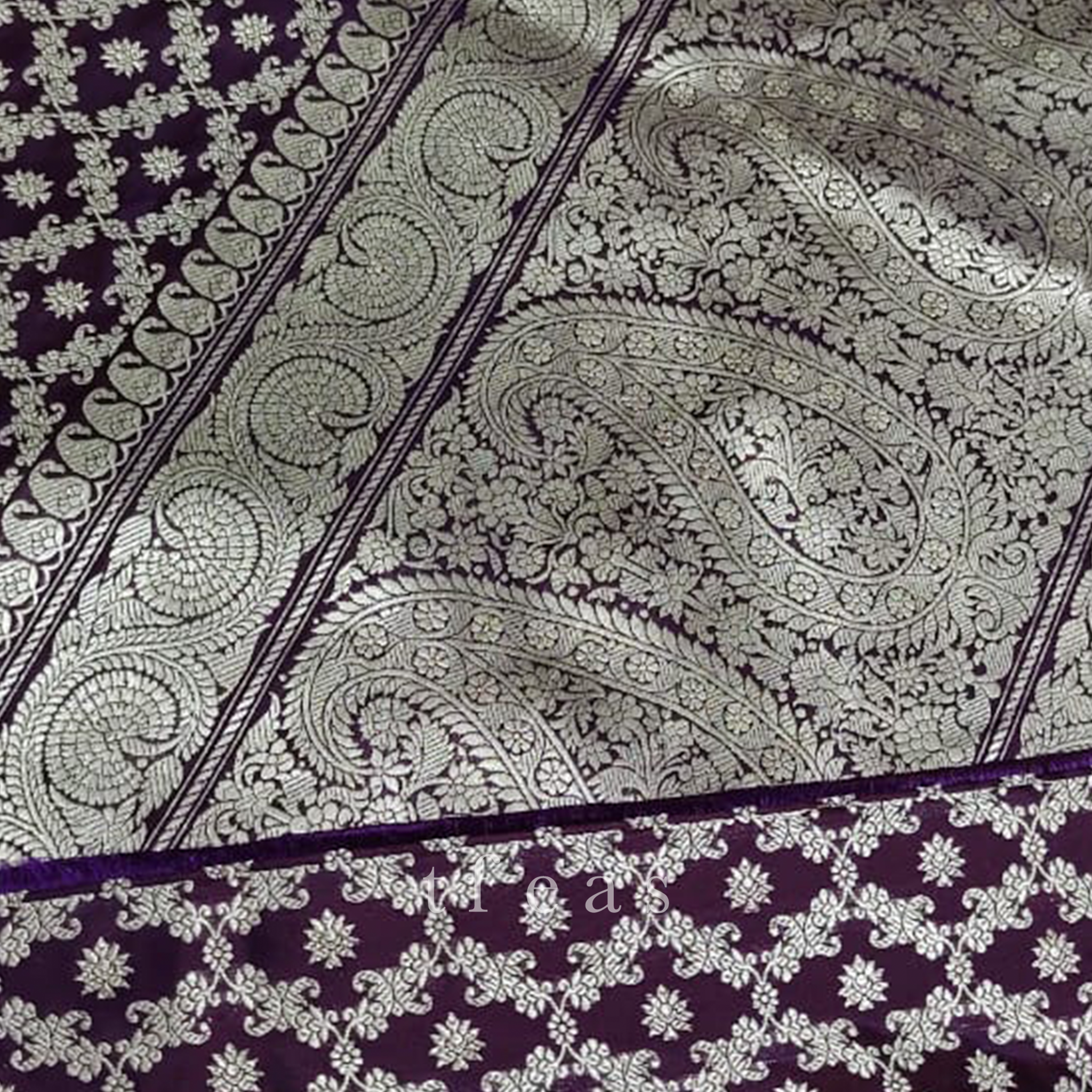 TFEAS Purple Khadwa Jaal Benarasi Saree