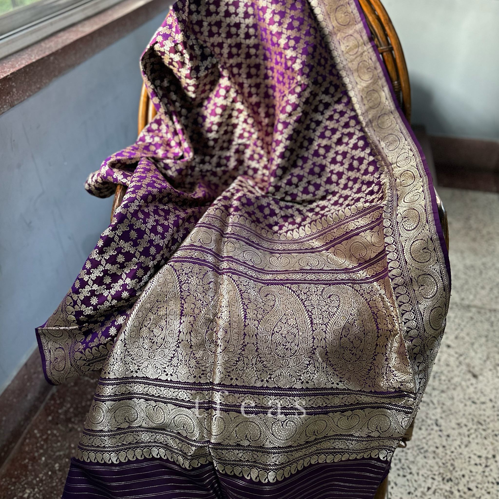 TFEAS Purple Khadwa Jaal Benarasi Saree