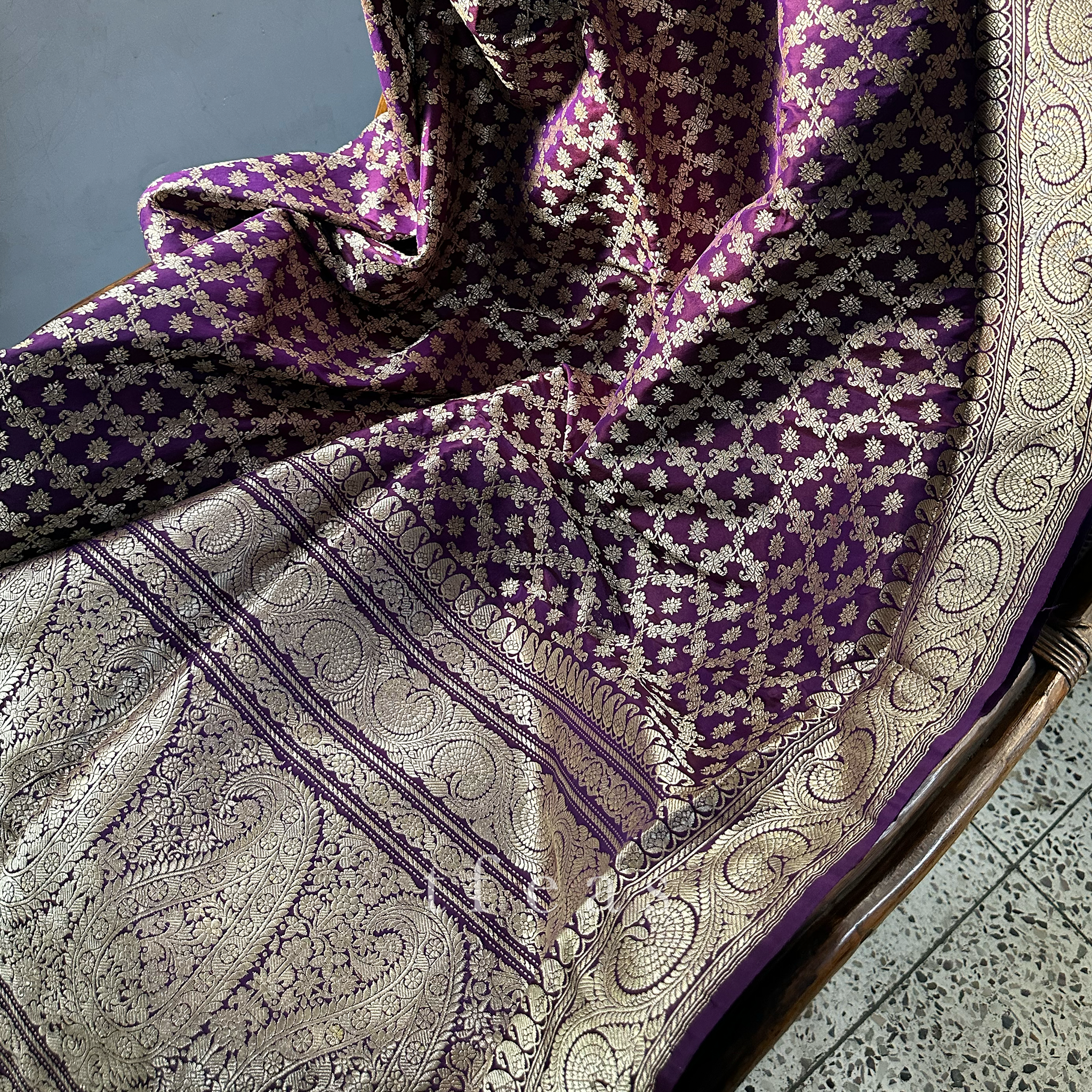 TFEAS Purple Khadwa Jaal Benarasi Saree