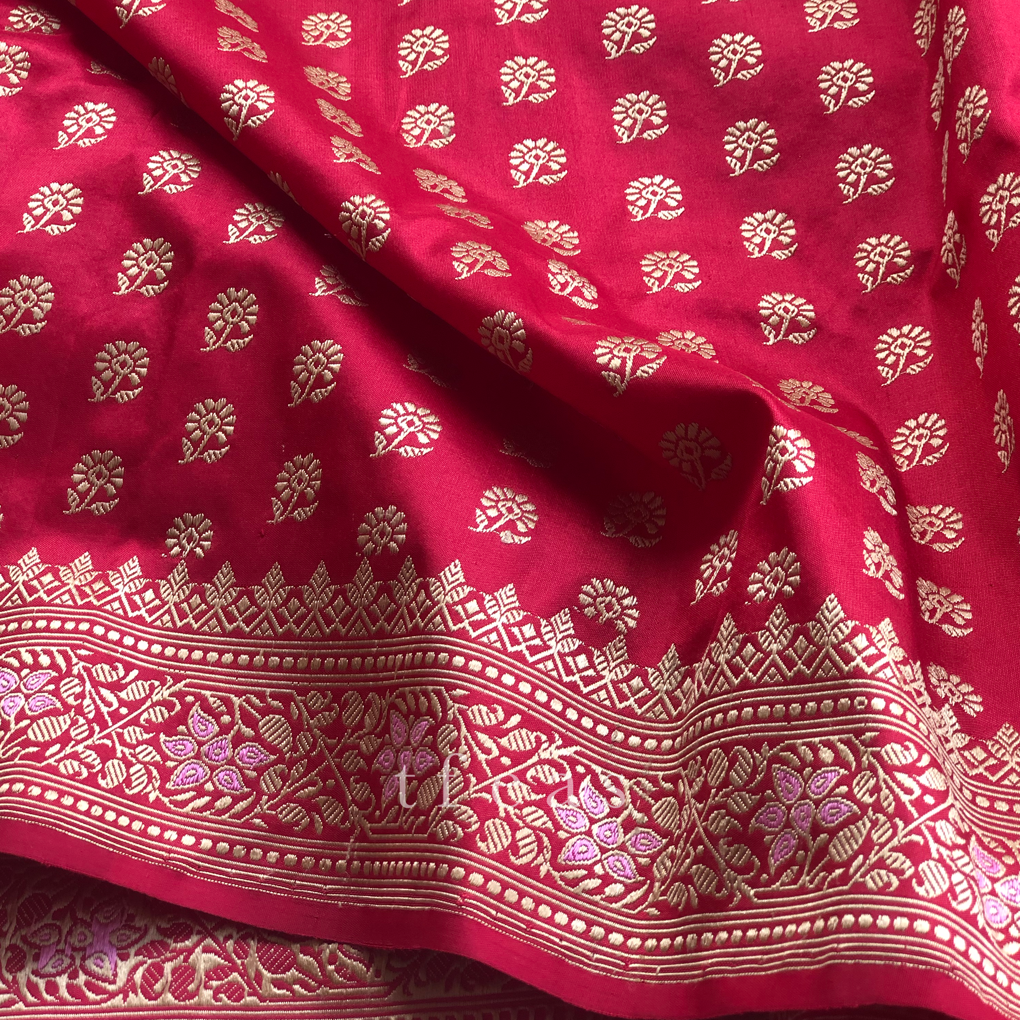 TFEAS Red Revival Baluchari Saree with tree of life