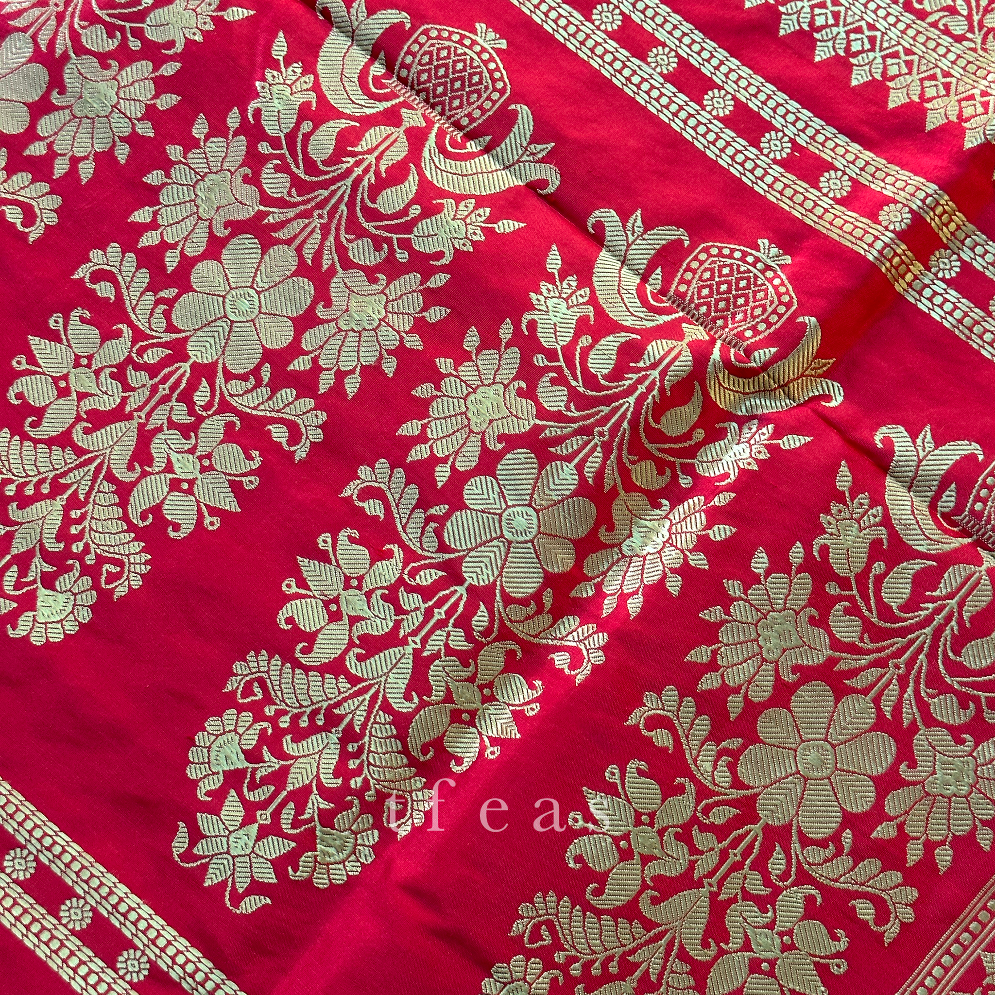TFEAS Red Revival Baluchari Saree with tree of life