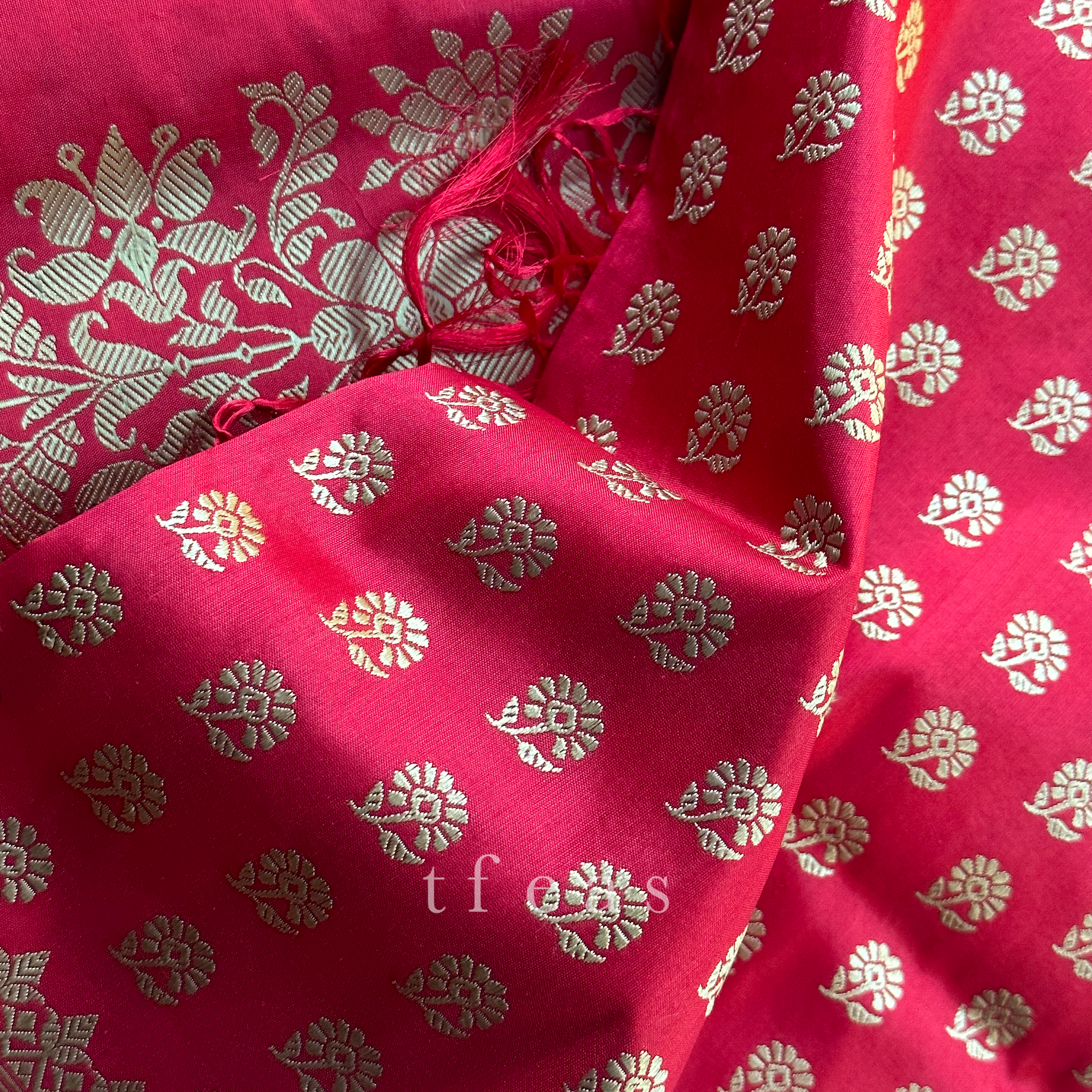 TFEAS Red Revival Baluchari Saree with tree of life