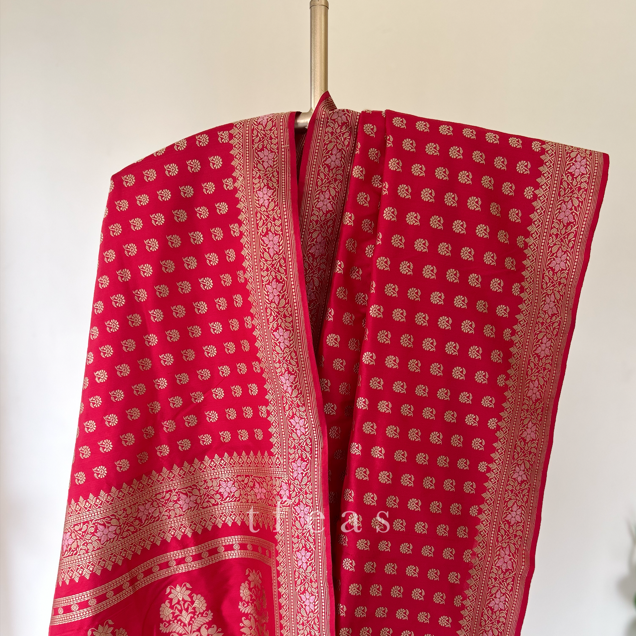 TFEAS Red Revival Baluchari Saree with tree of life