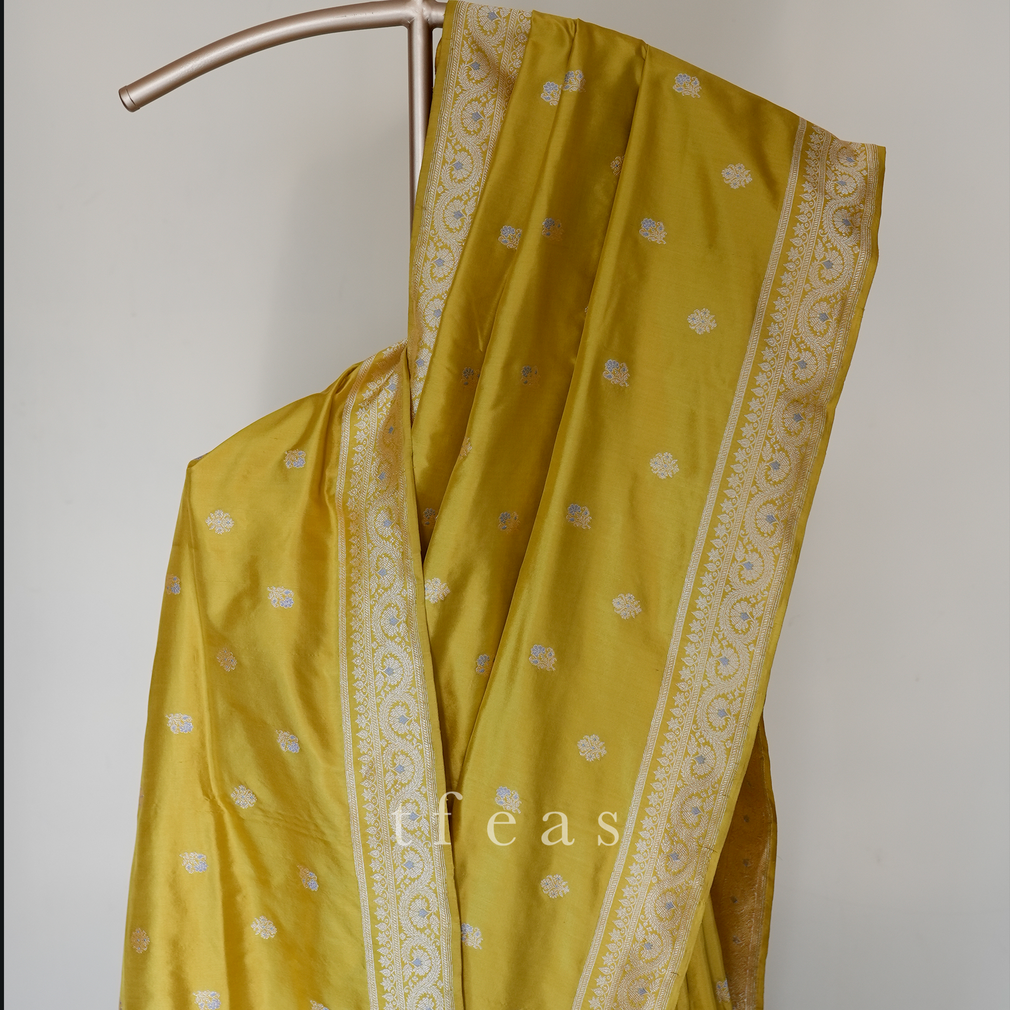TFEAS Yellow with Silver and Grey Minakari Khadwa Benarasi