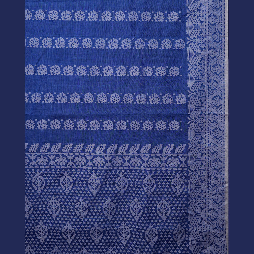 Pre Order: 200 count Indigo Dhakai Jamdani Saree