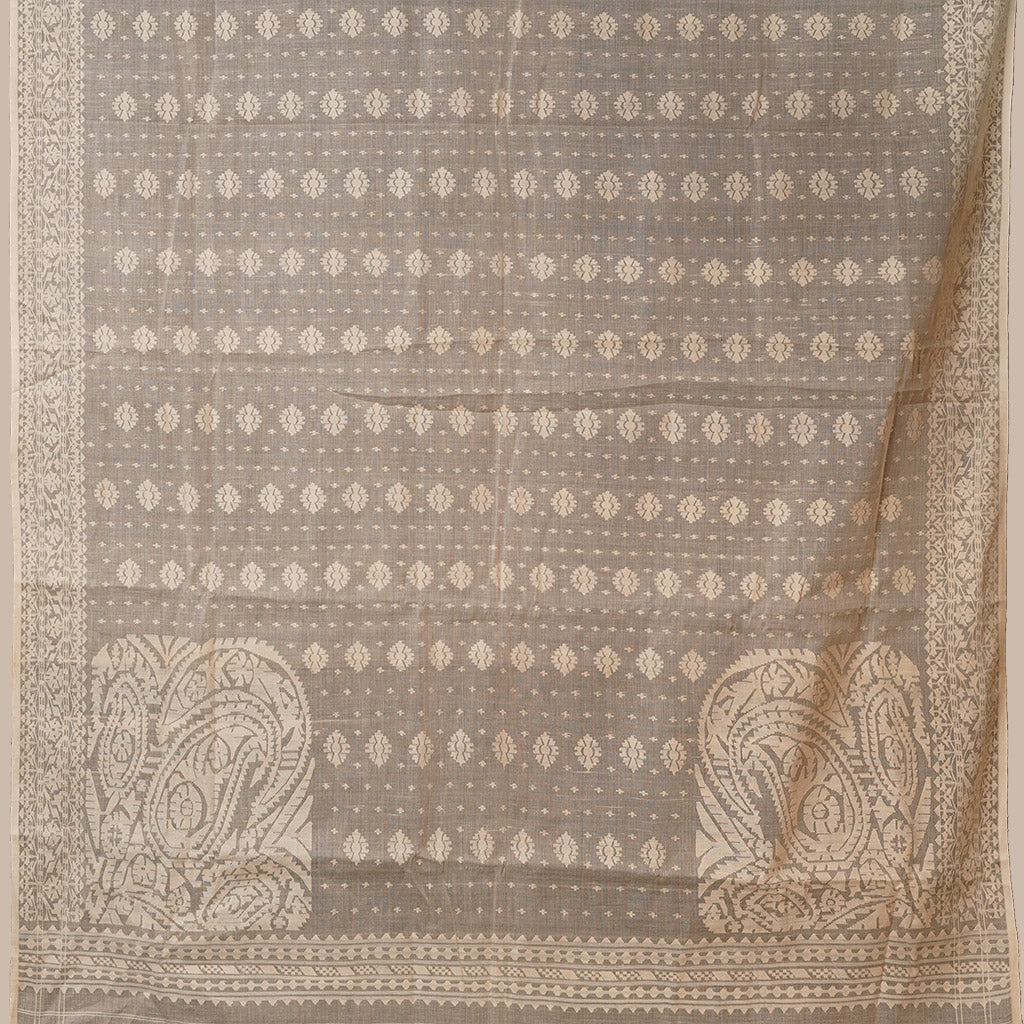 Pre Order: 200 count White Dhakai Jamdani Saree