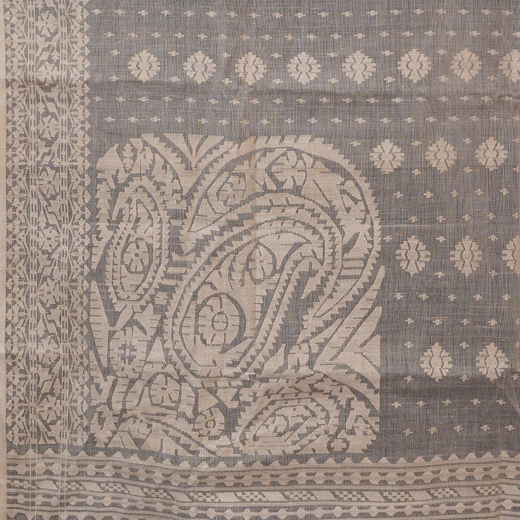 Pre Order: 200 count White Dhakai Jamdani Saree