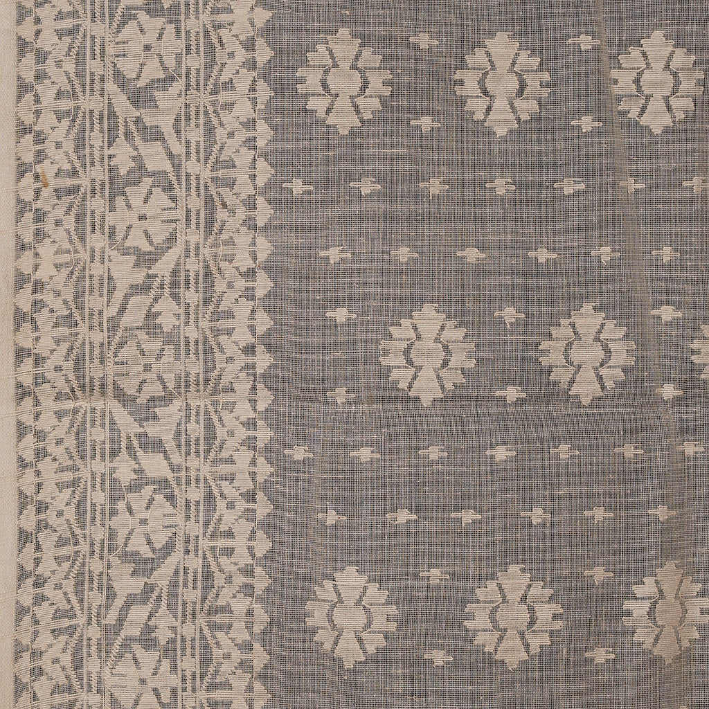 Pre Order: 200 count White Dhakai Jamdani Saree