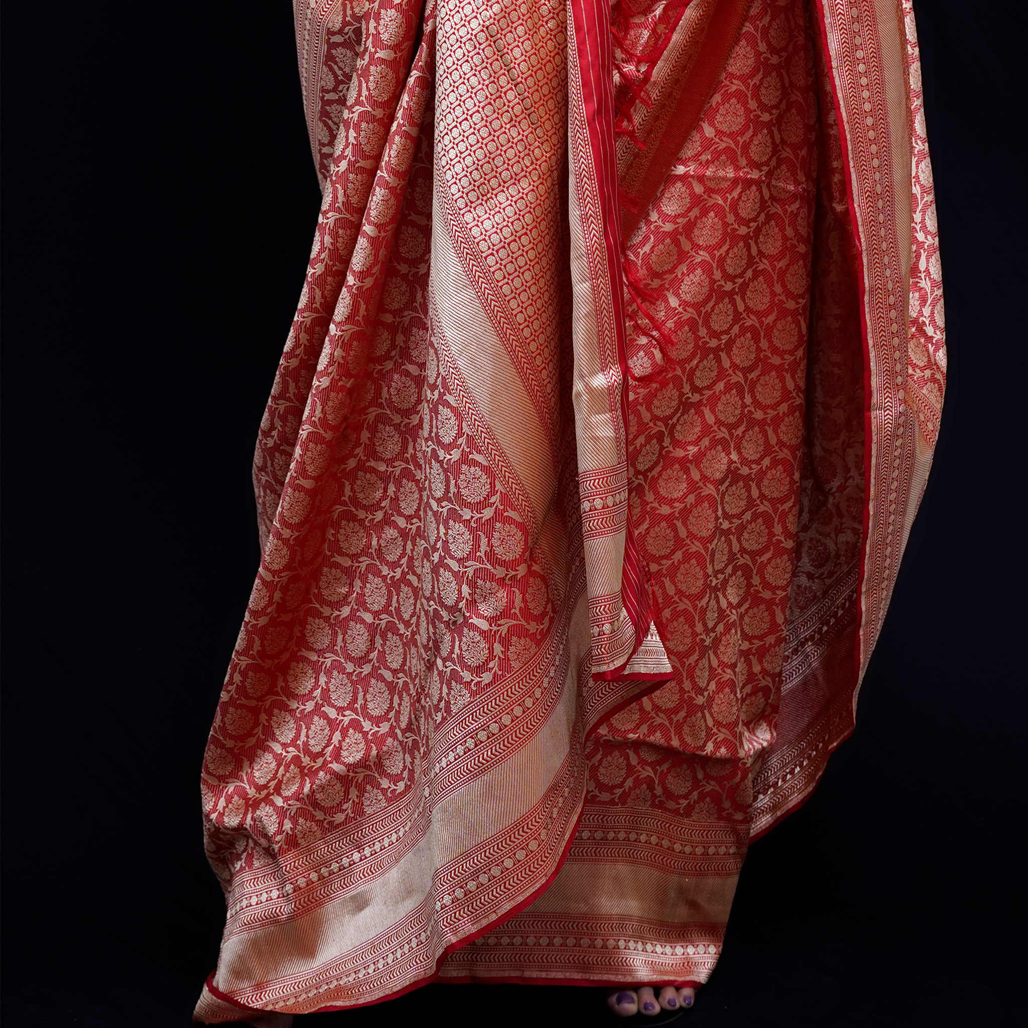 Red and Gold Revival Benarasi Saree