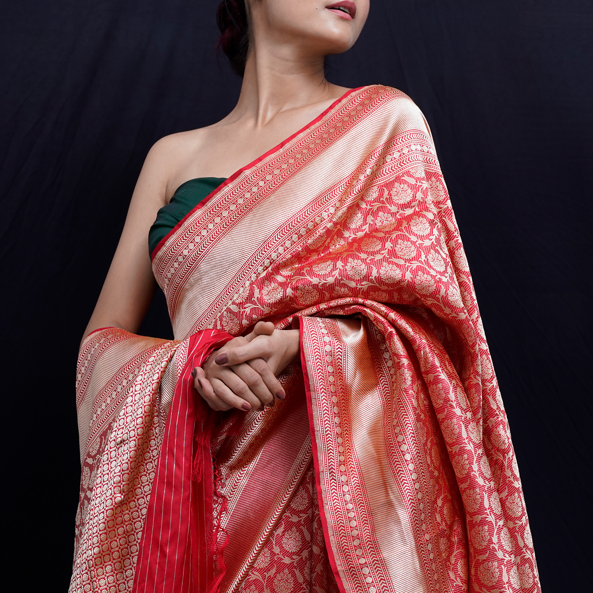 Red and Gold Revival Benarasi Saree
