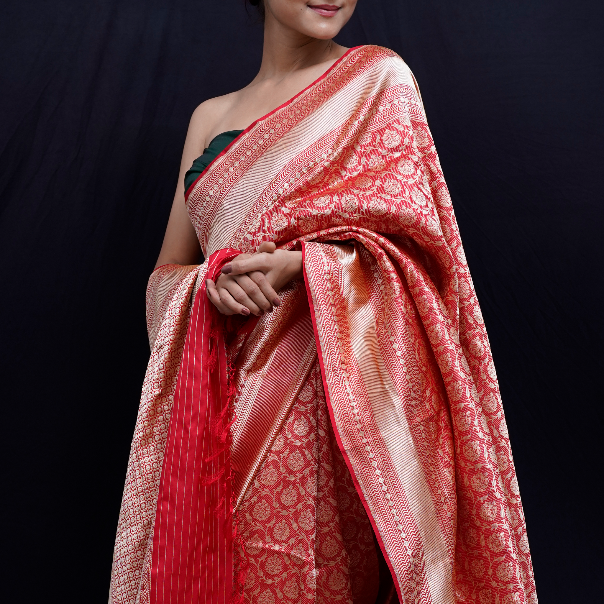 Red and Gold Revival Benarasi Saree