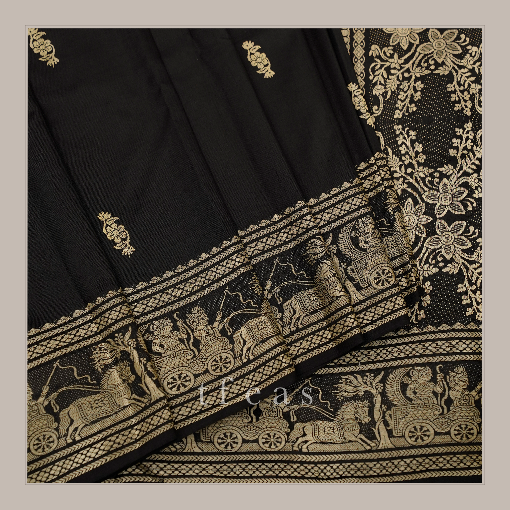 Bengal Baluchari - Black