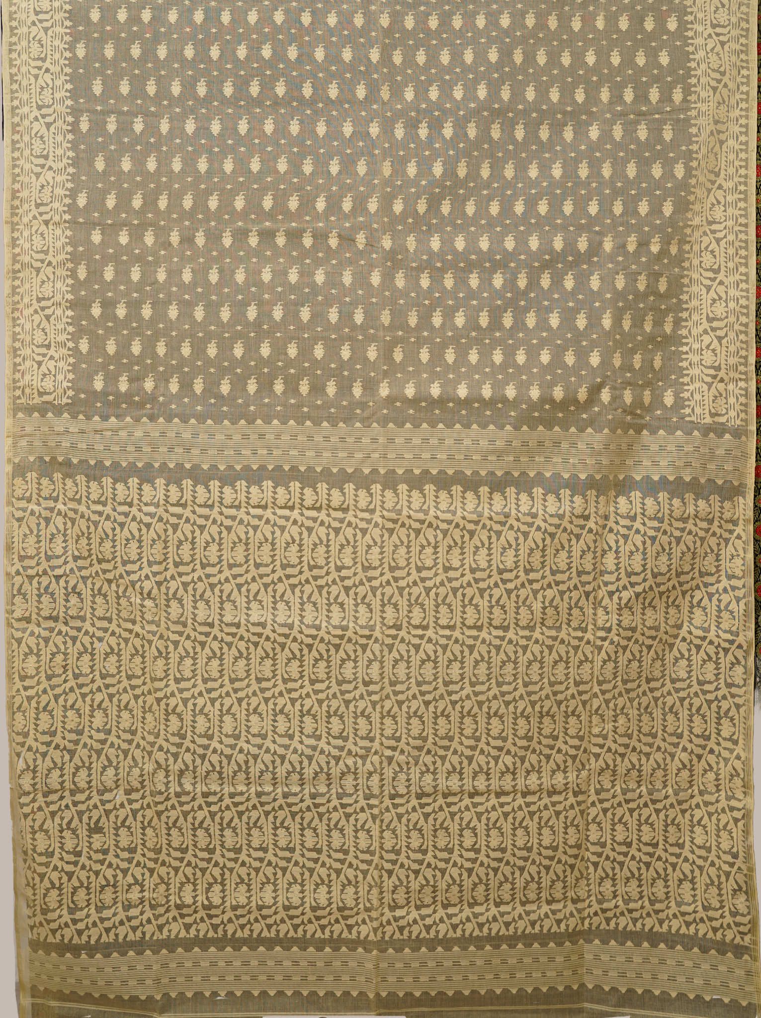 Beige Dhakai Jamdani Saree