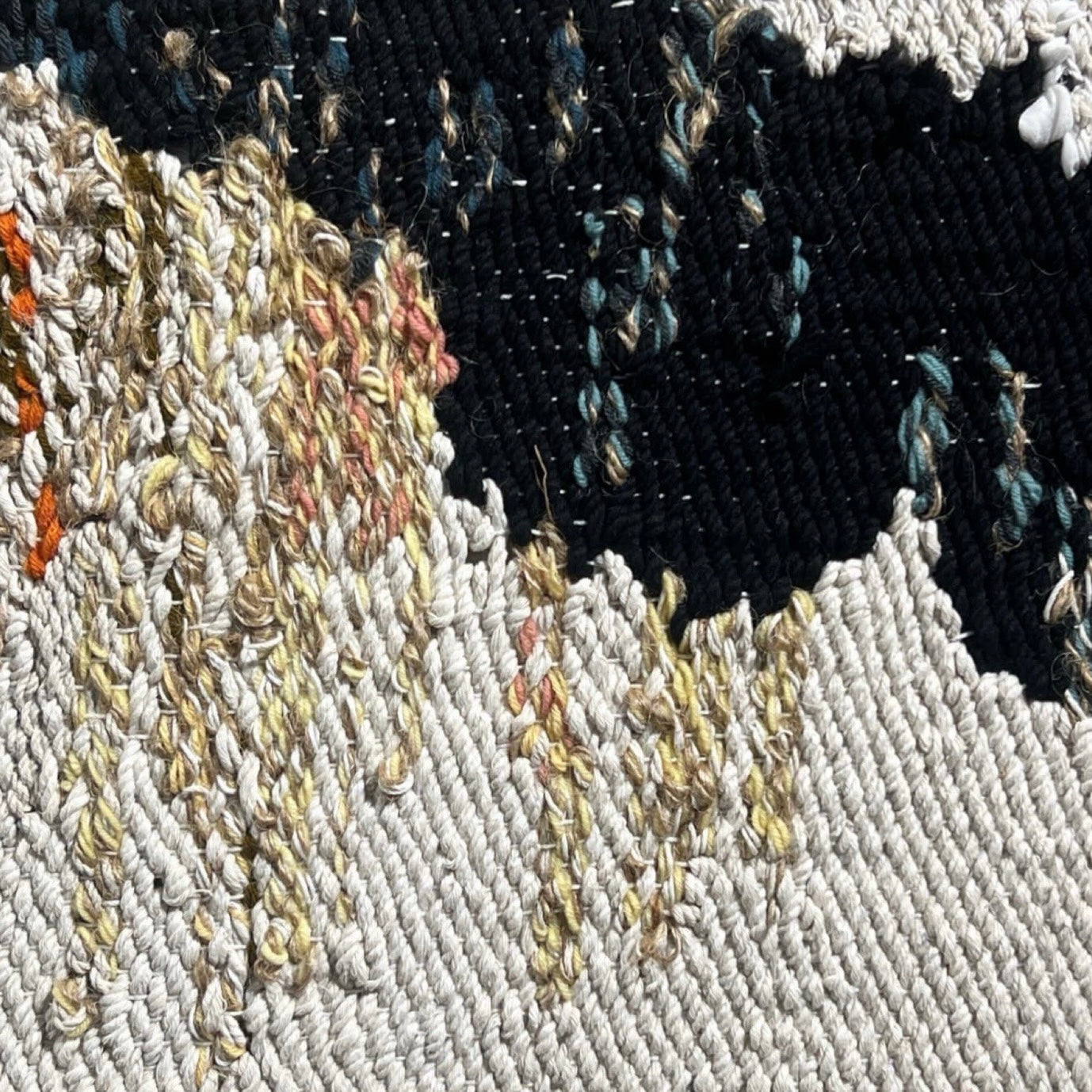 Hand-knotted Abstract in Contrast