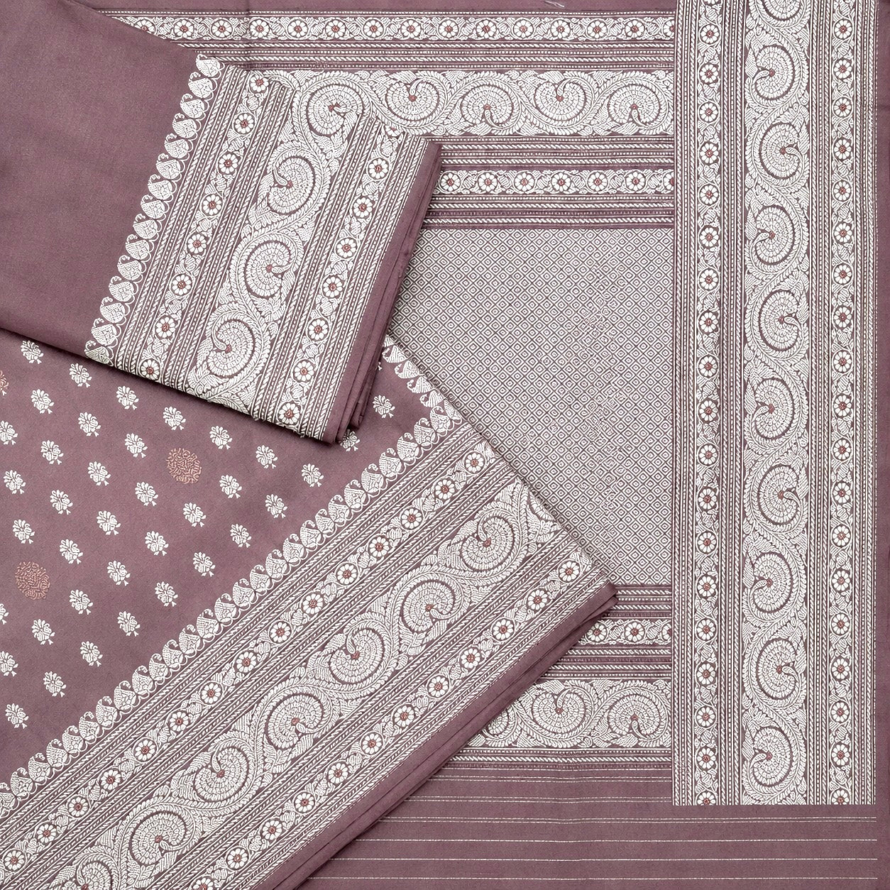 Dusty Pink Khadwa Benarasi - A Masterpiece
