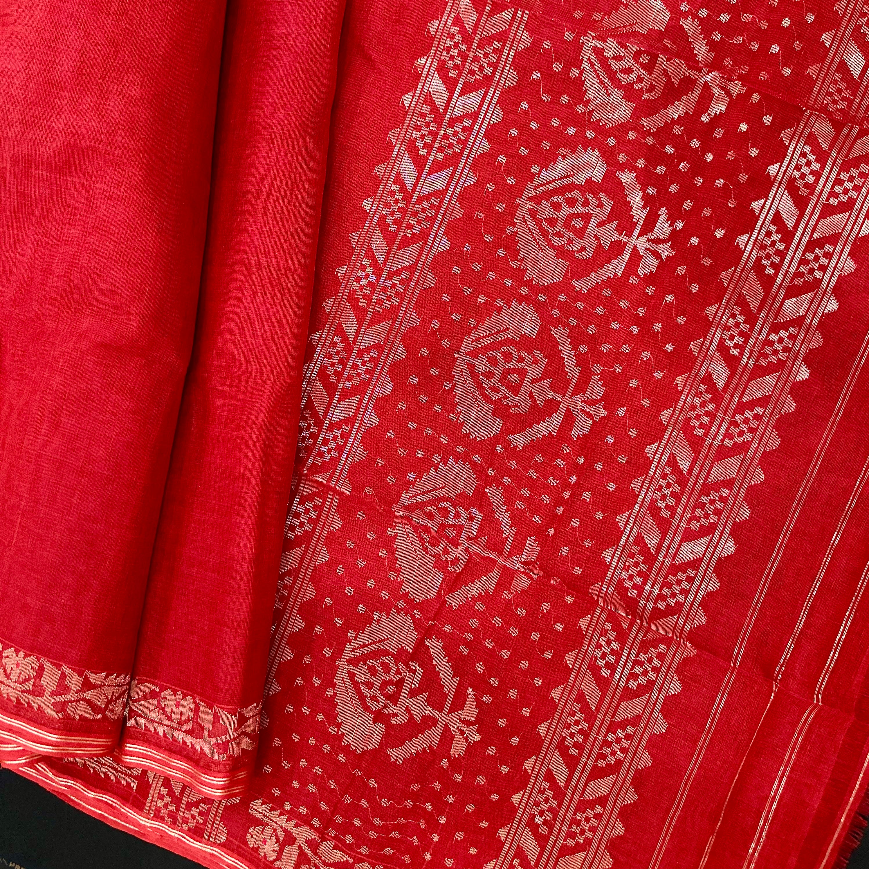 Red Dhakai Jamdani