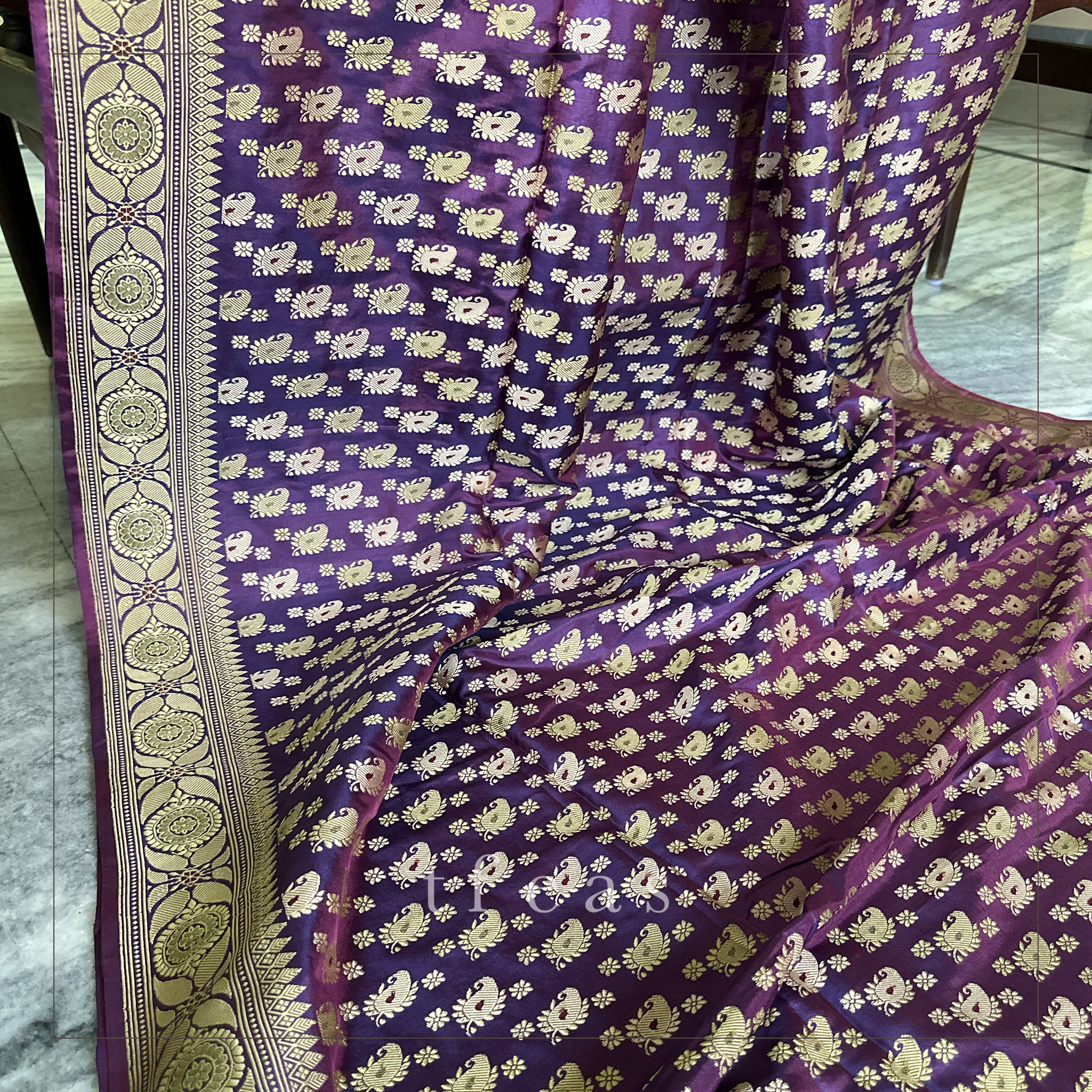 Purple Butidar Baluchari from Benaras