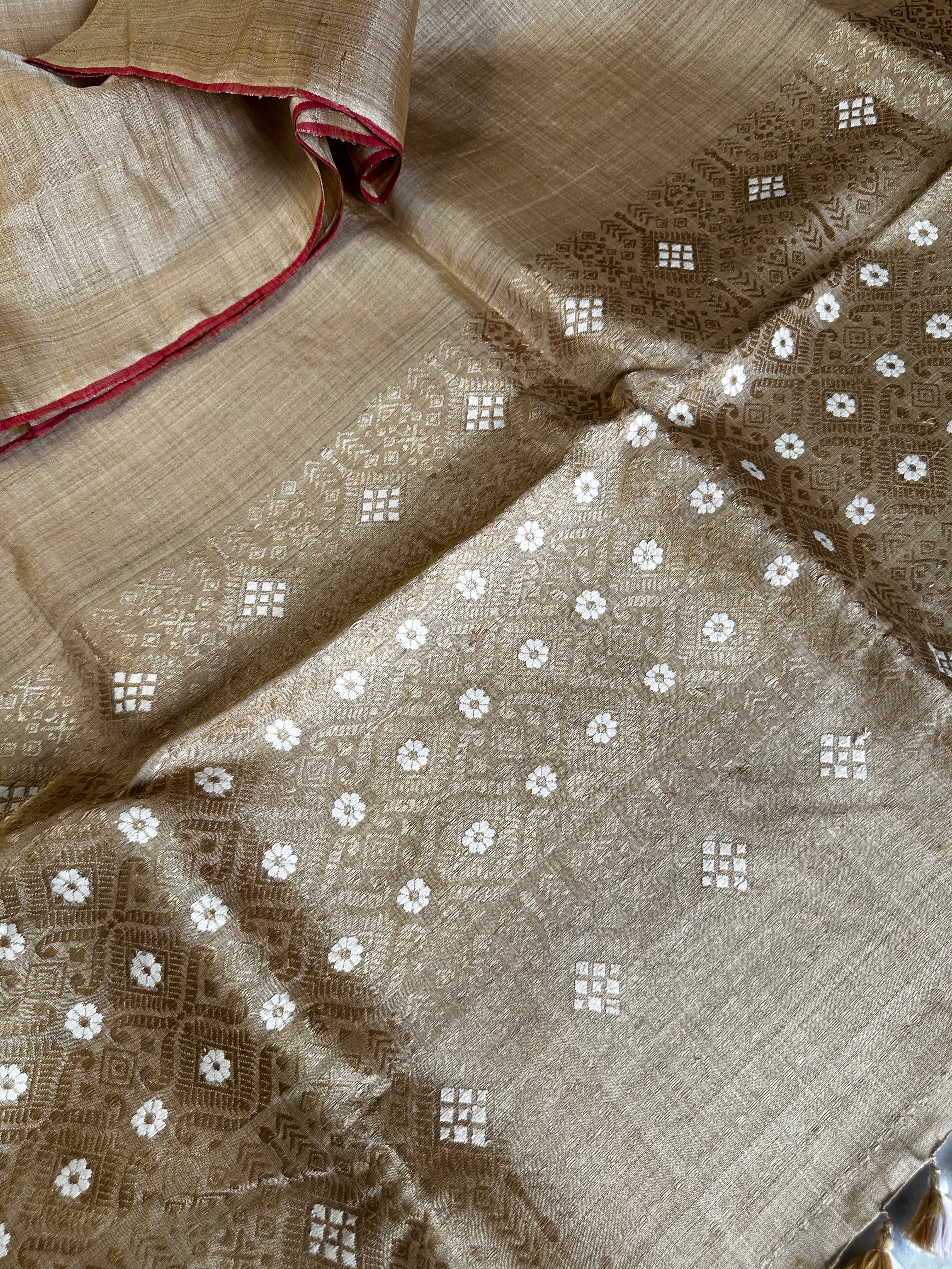 Heirloom Pure Assam Muga Saree with Muga and Eri Extra Weft Palla