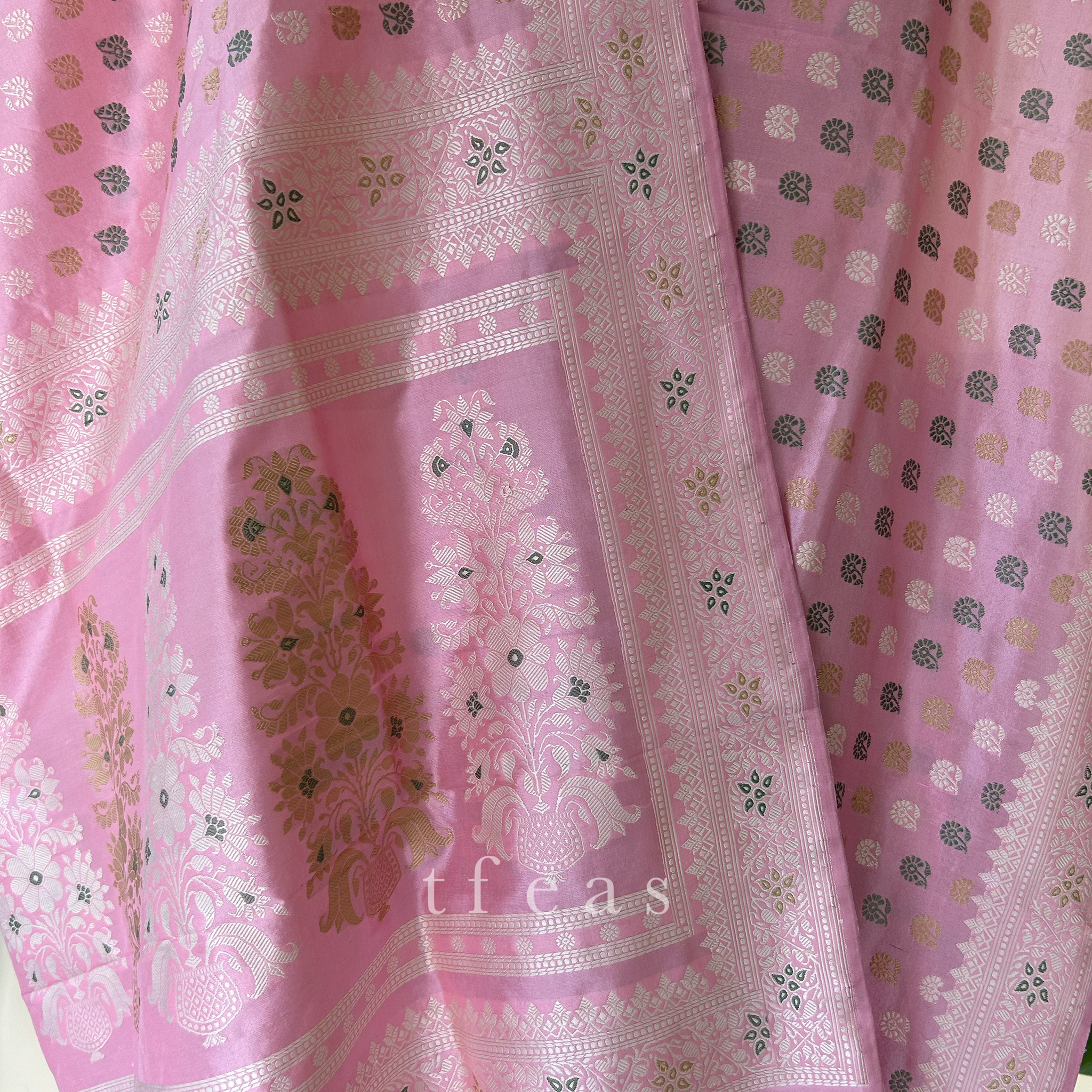 Light Pink Revival Baluchari Saree