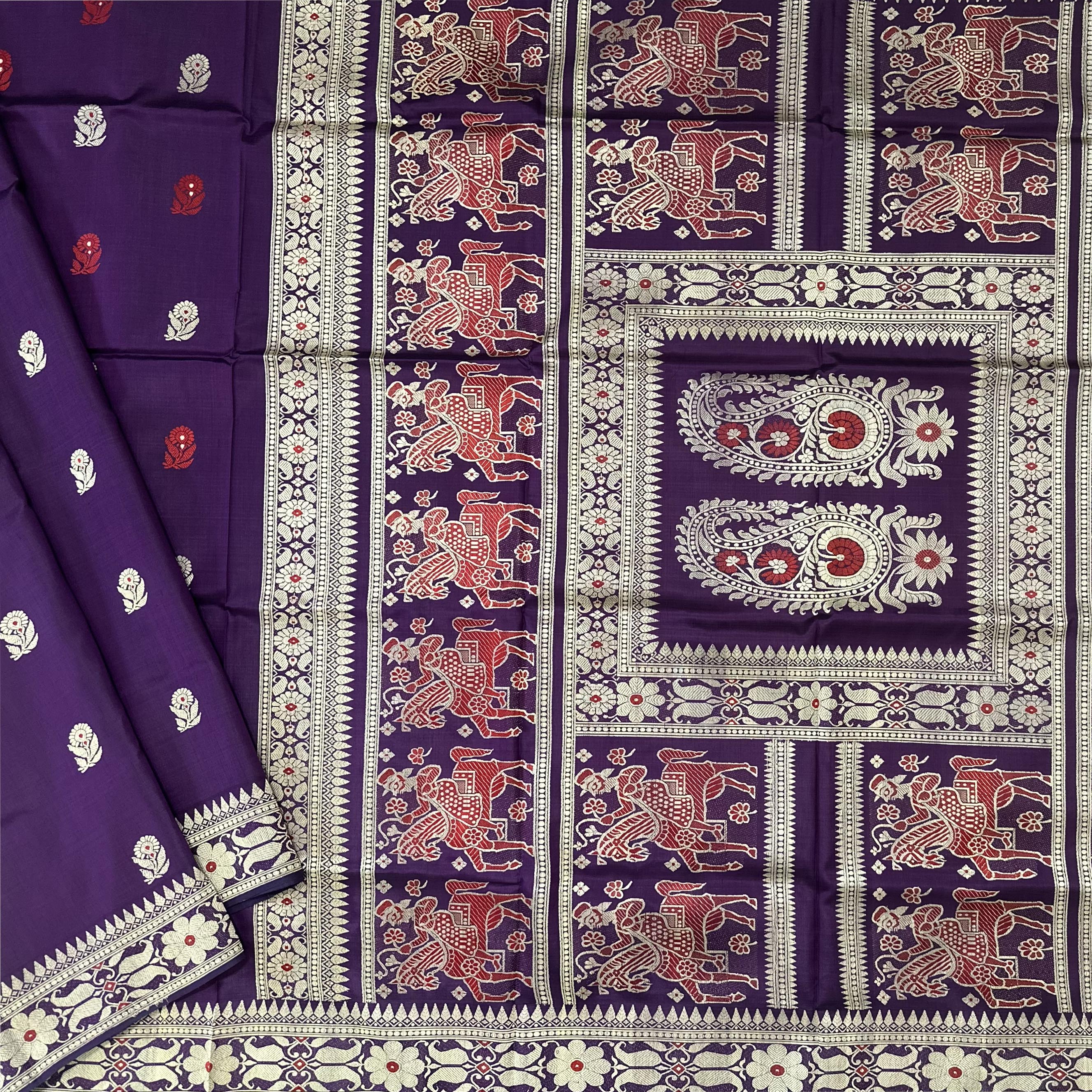 Purple Revival Baluchari from Bengal