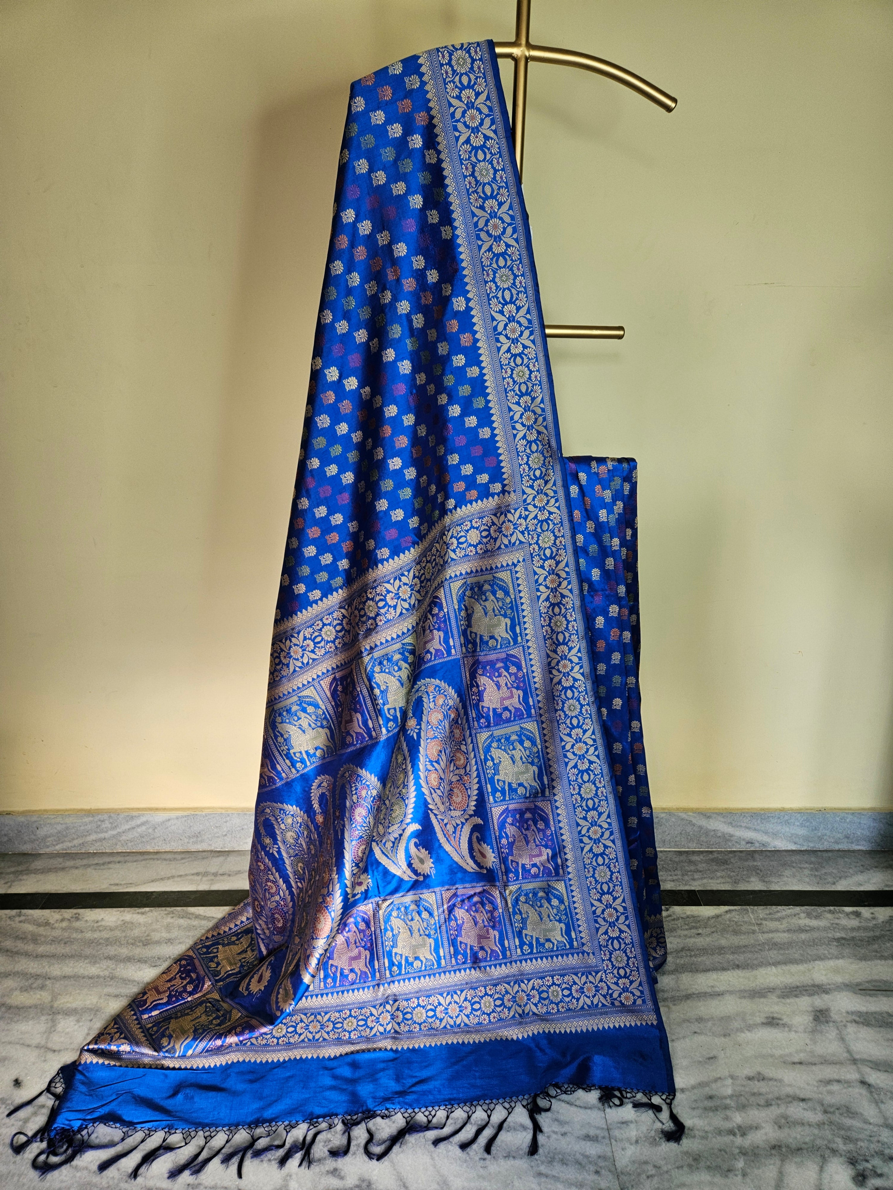 Royal Blue Colour Revival Baluchari Saree