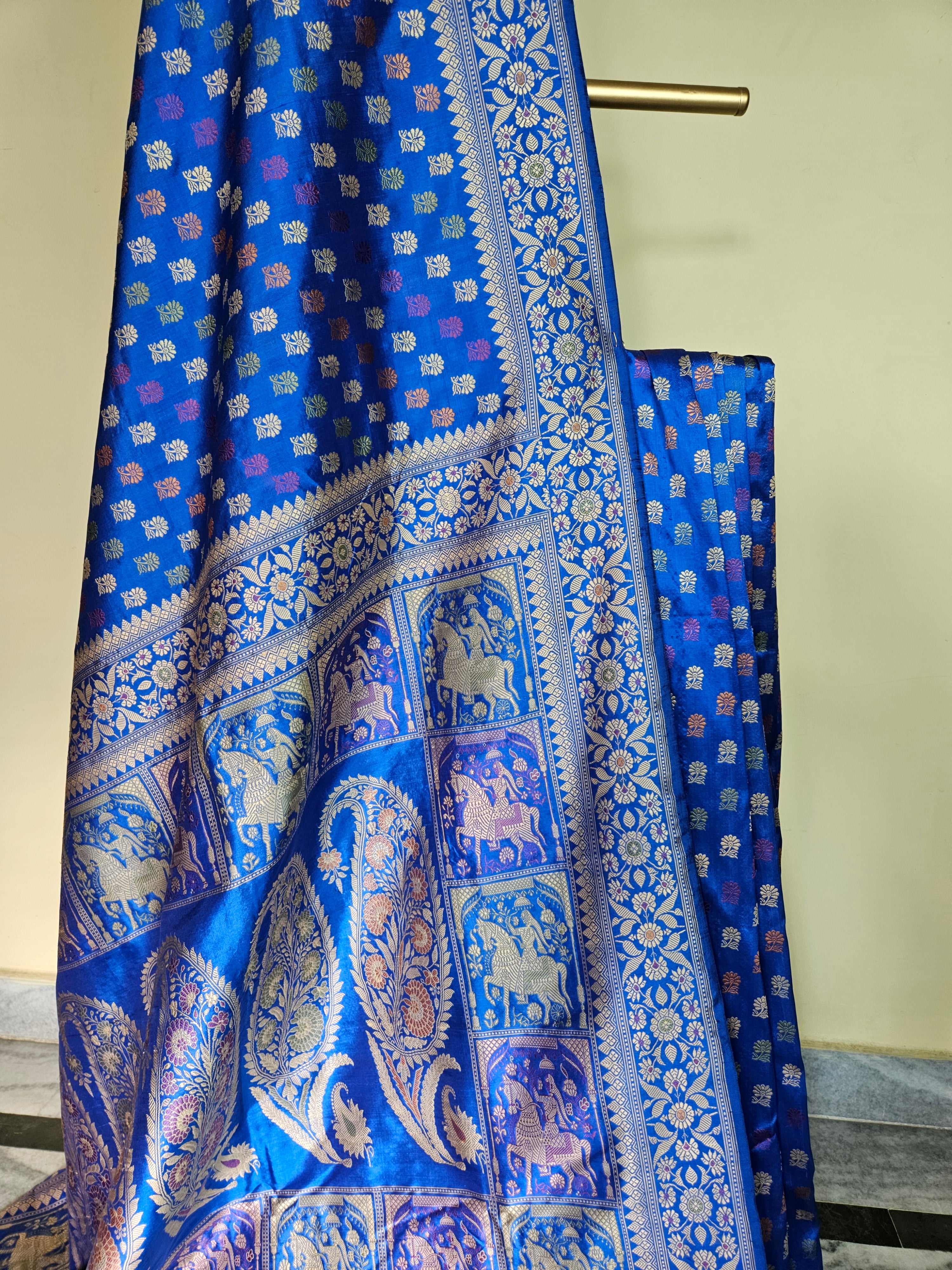 Royal Blue Colour Revival Baluchari Saree