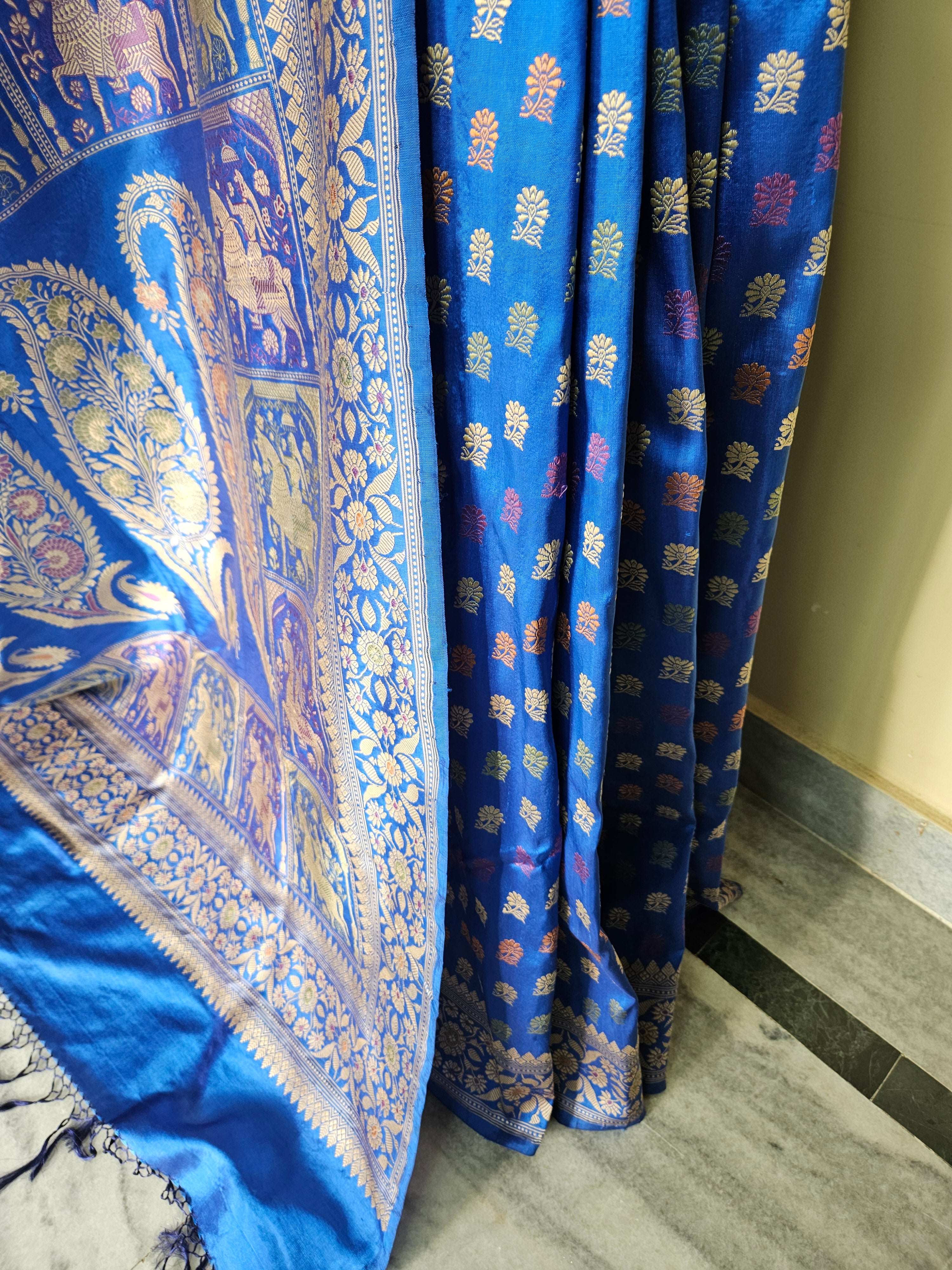 Royal Blue Colour Revival Baluchari Saree