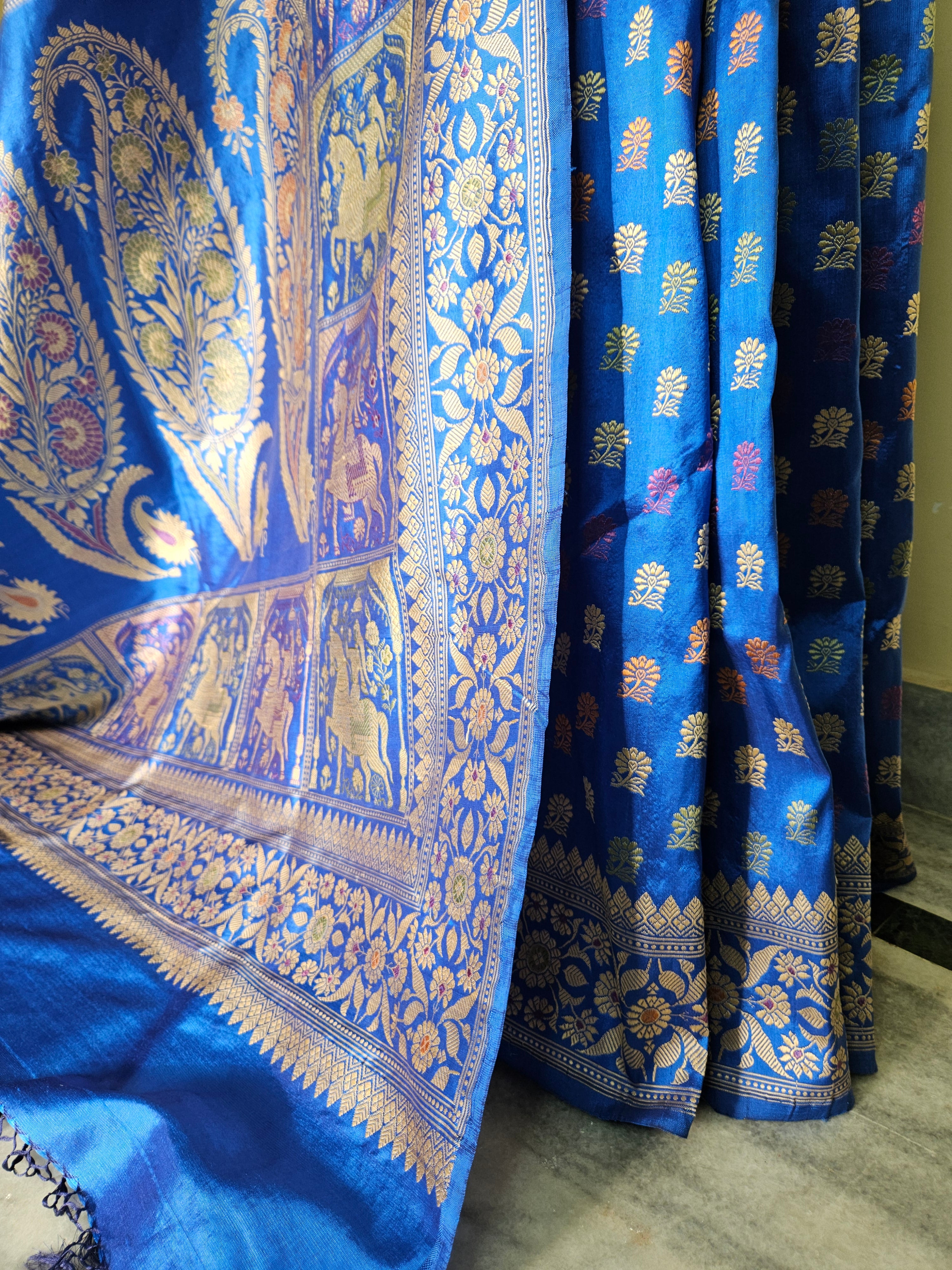 Royal Blue Colour Revival Baluchari Saree