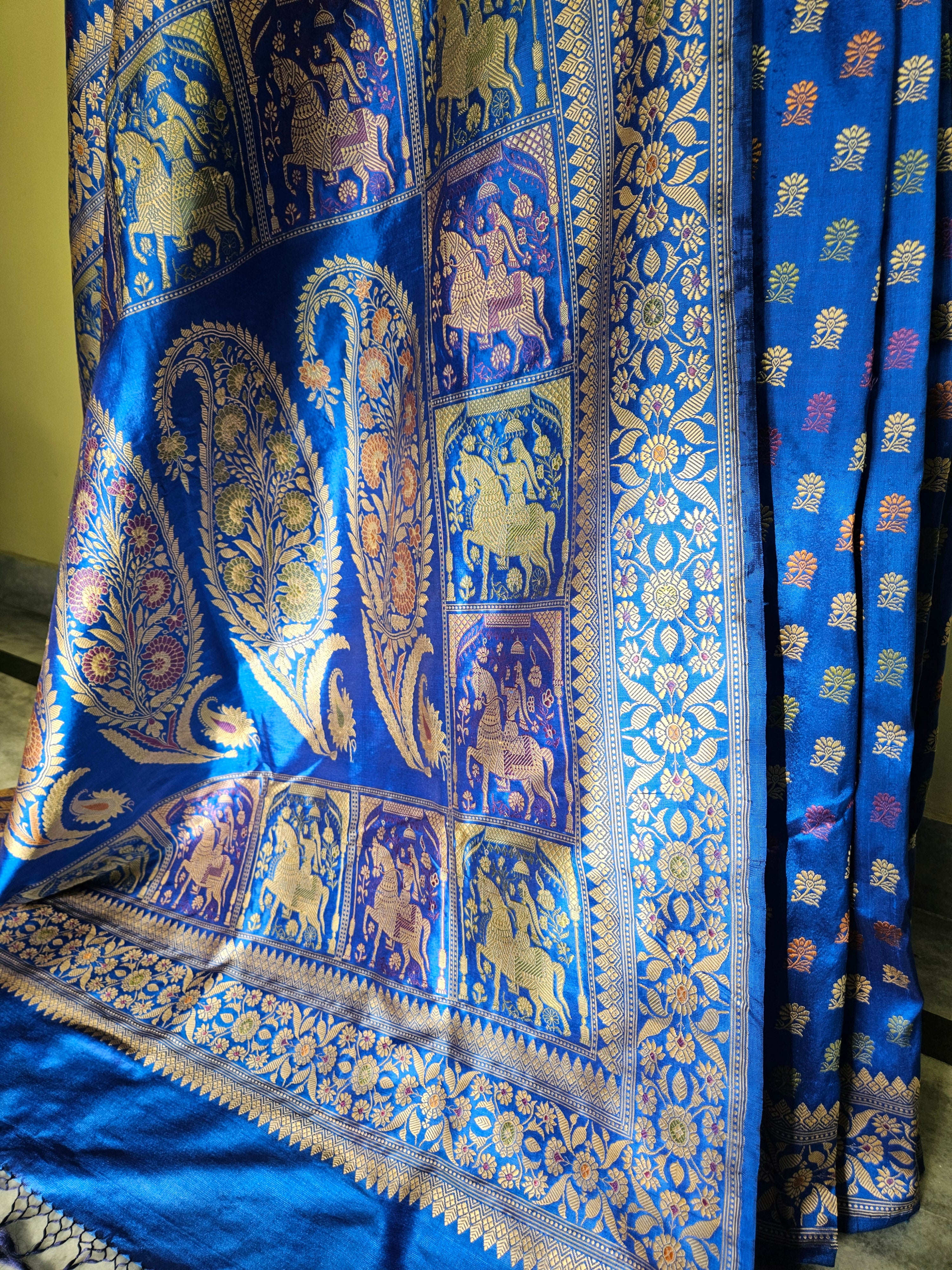 Royal Blue Colour Revival Baluchari Saree