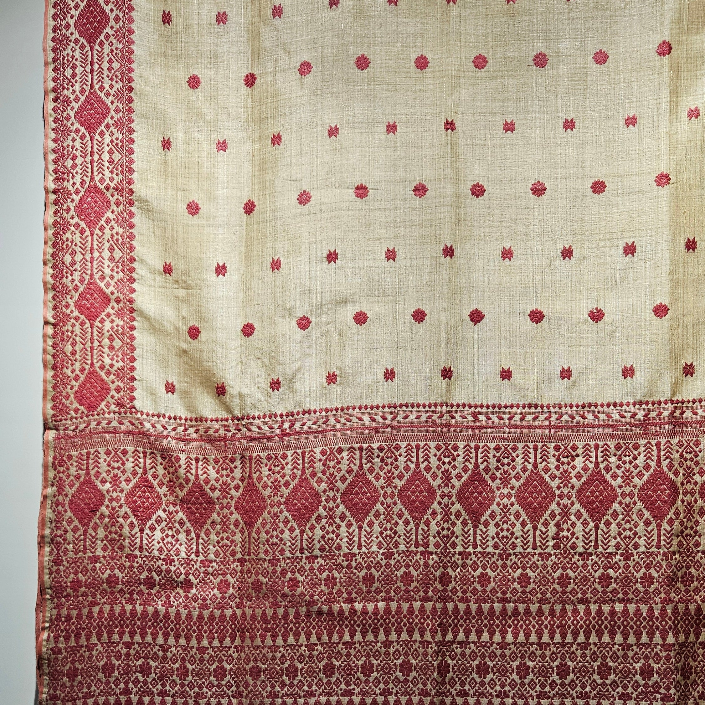 Heirloom Pure Assam Muga Saree with Natural Dyed Eri Extra Weft