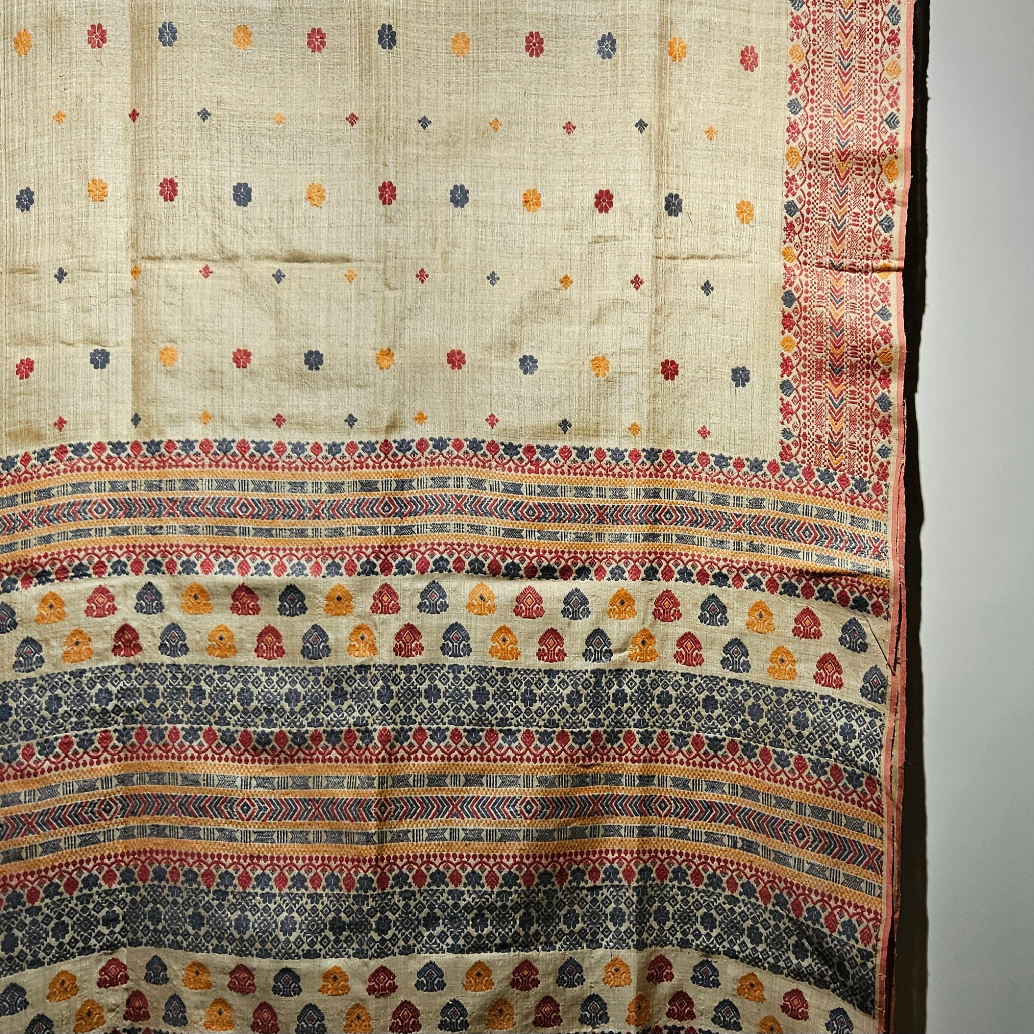 Heirloom Pure Assam Muga Saree with Natural Dyed Eri Extra Weft