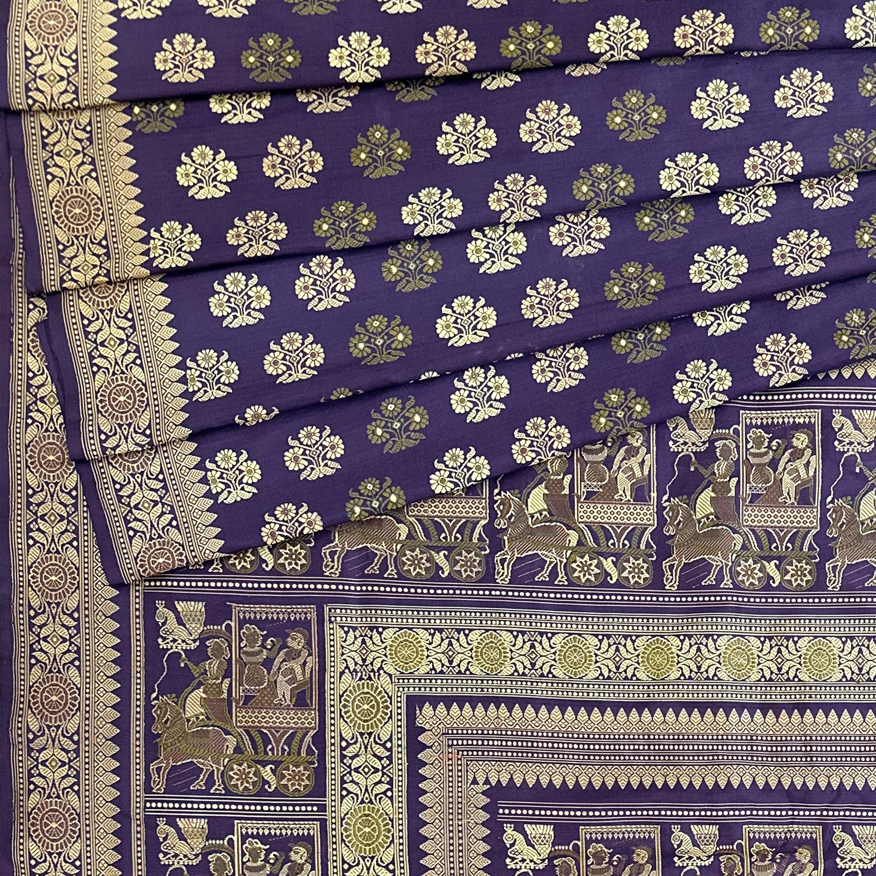 Purple Grand Palla Baluchari Saree