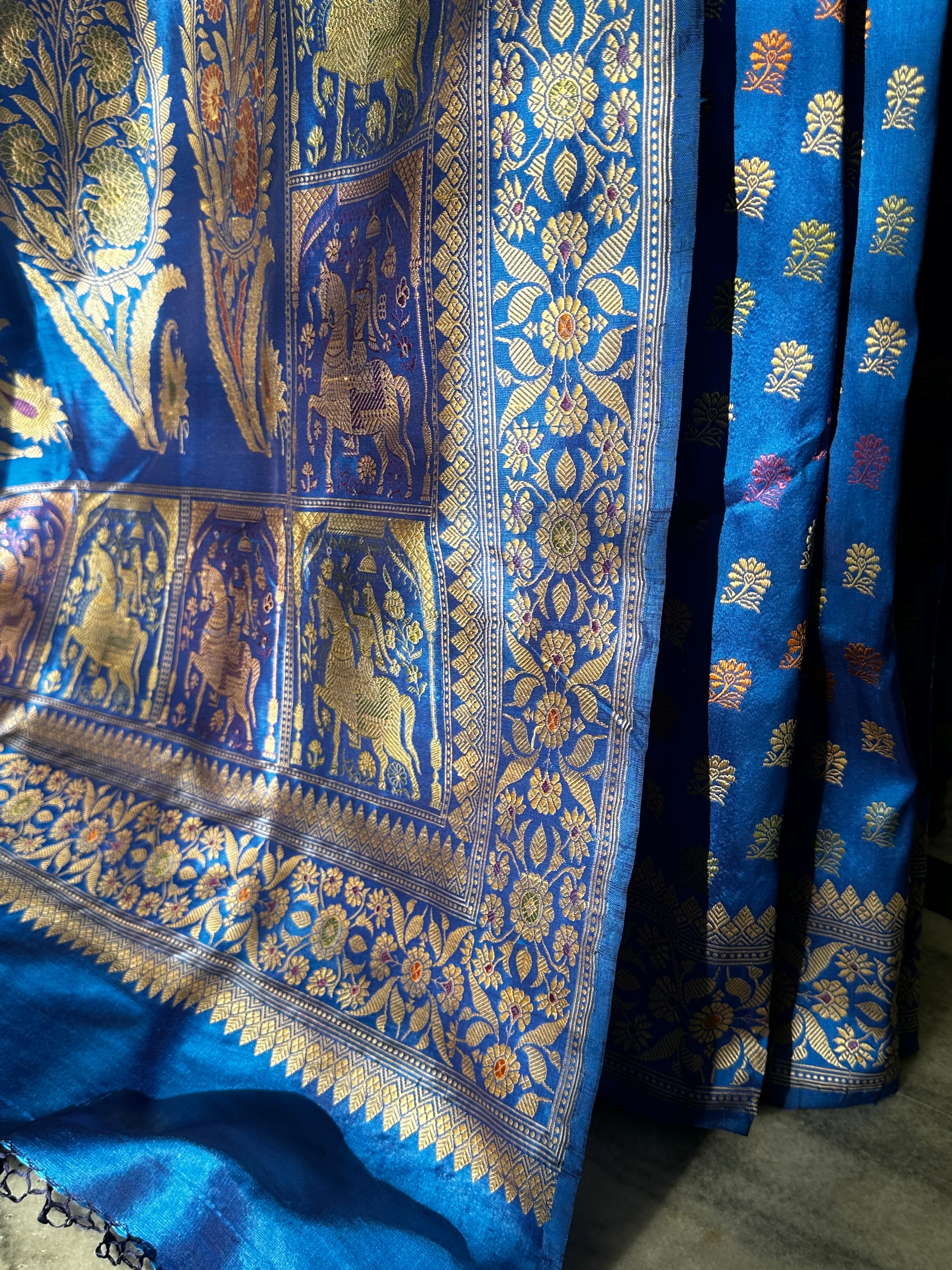 Royal Blue Colour Revival Baluchari Saree