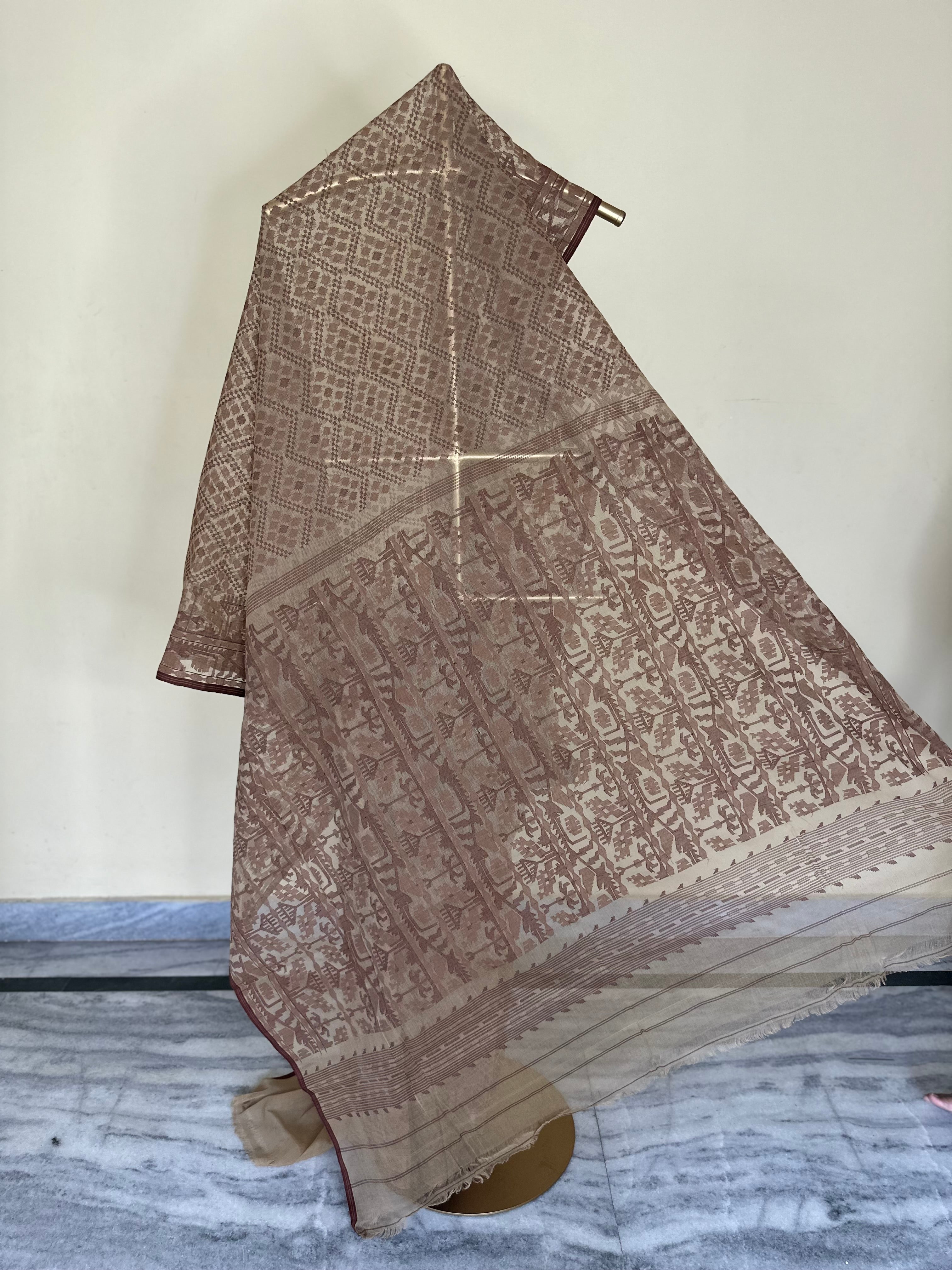 Brown Natural Dyed Dhakai Jamdani