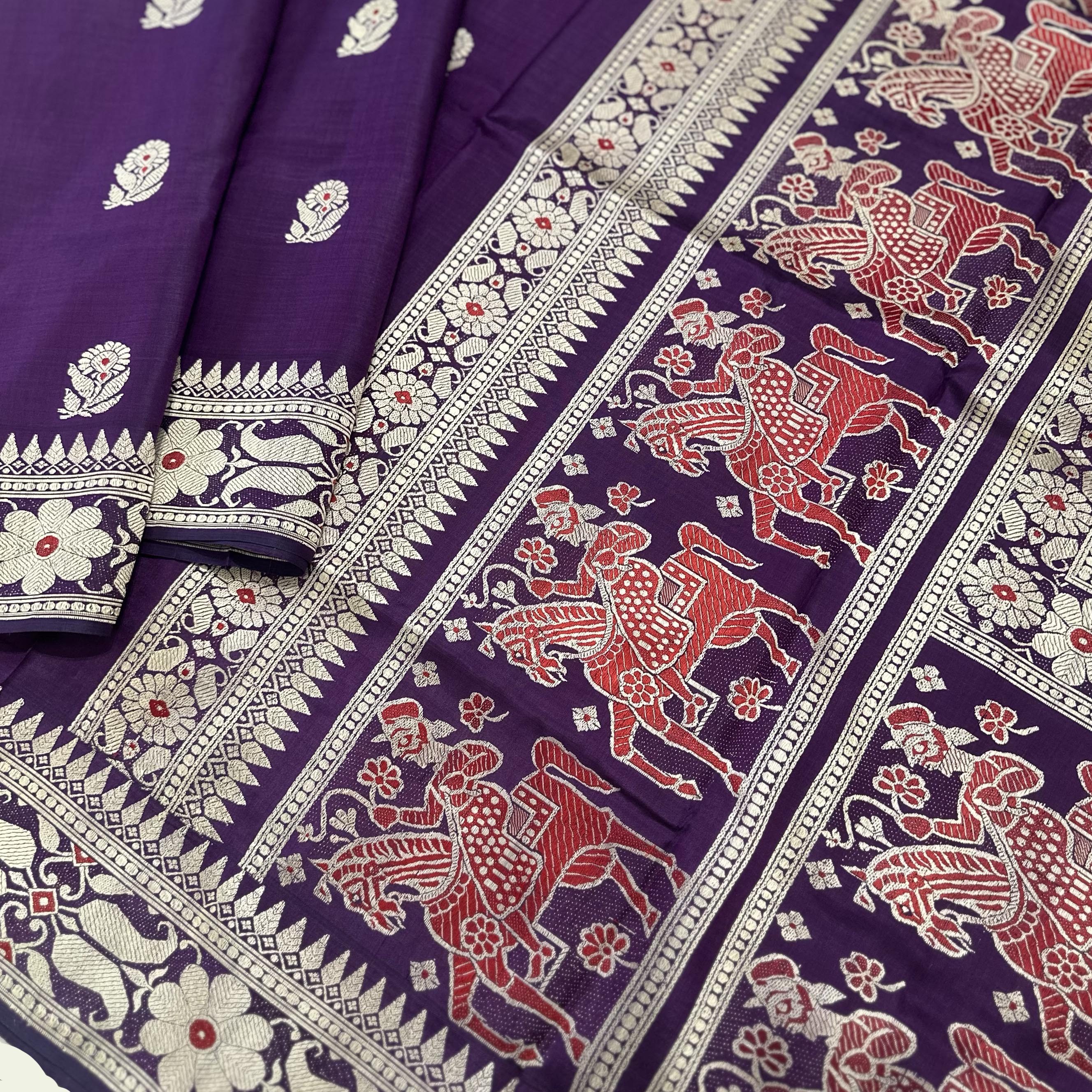 Purple Revival Baluchari from Bengal