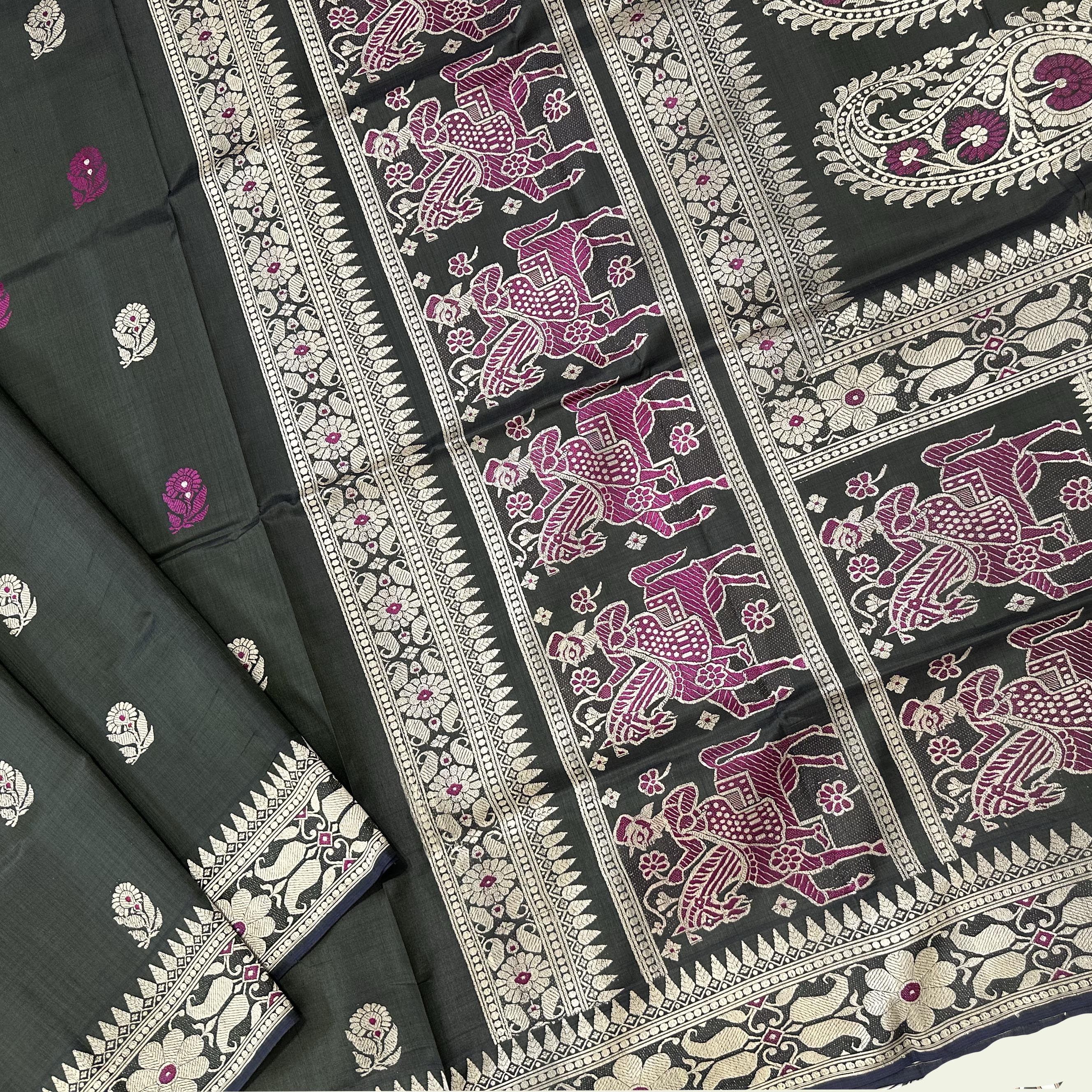 Moss Green Revival Baluchari from Bengal