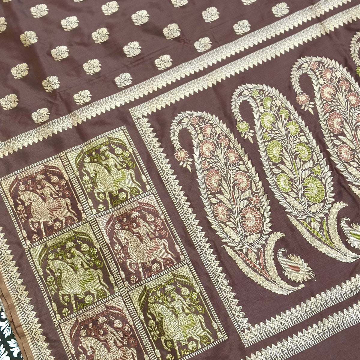 Brown Revival Baluchari Saree