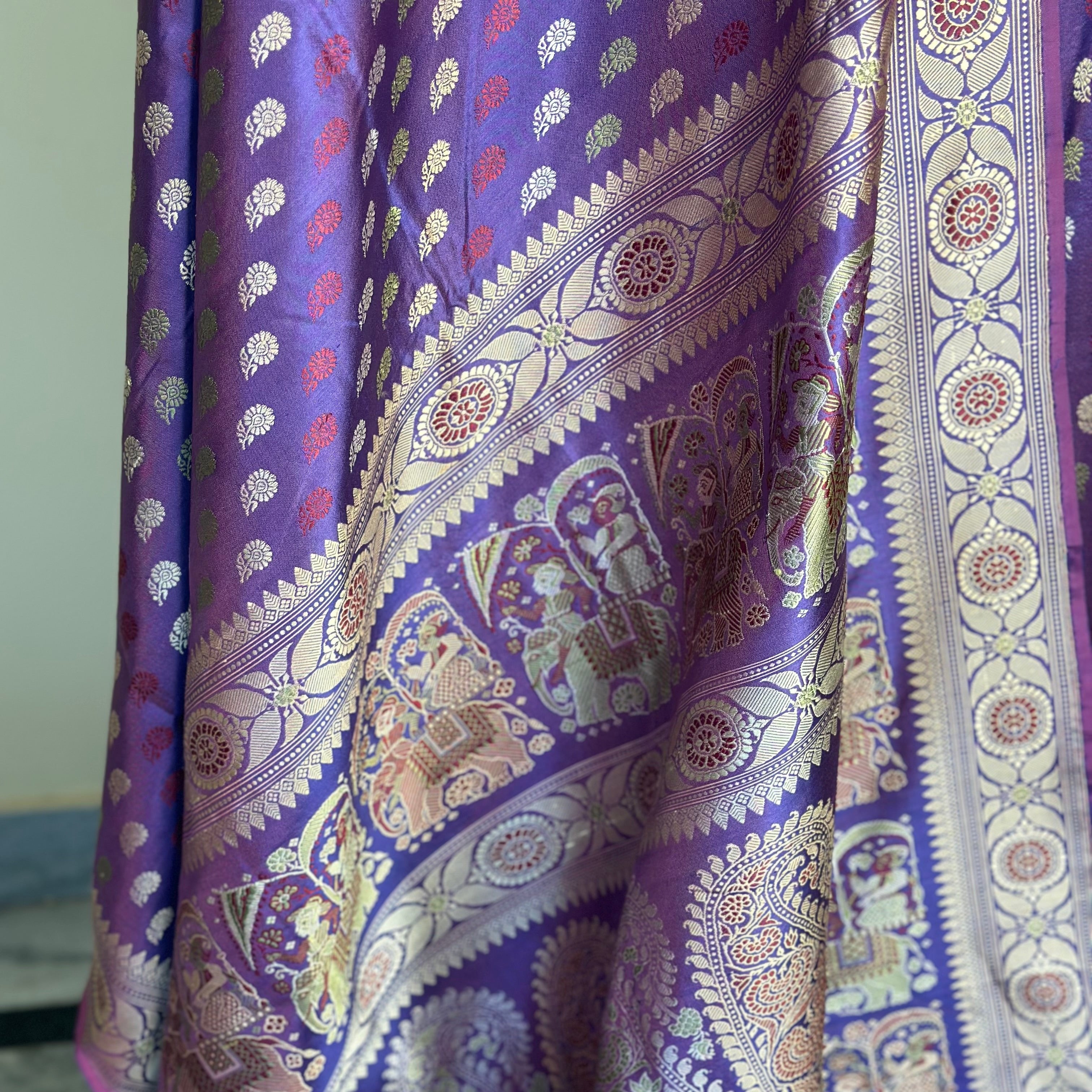 Purple Revival Baluchari Saree