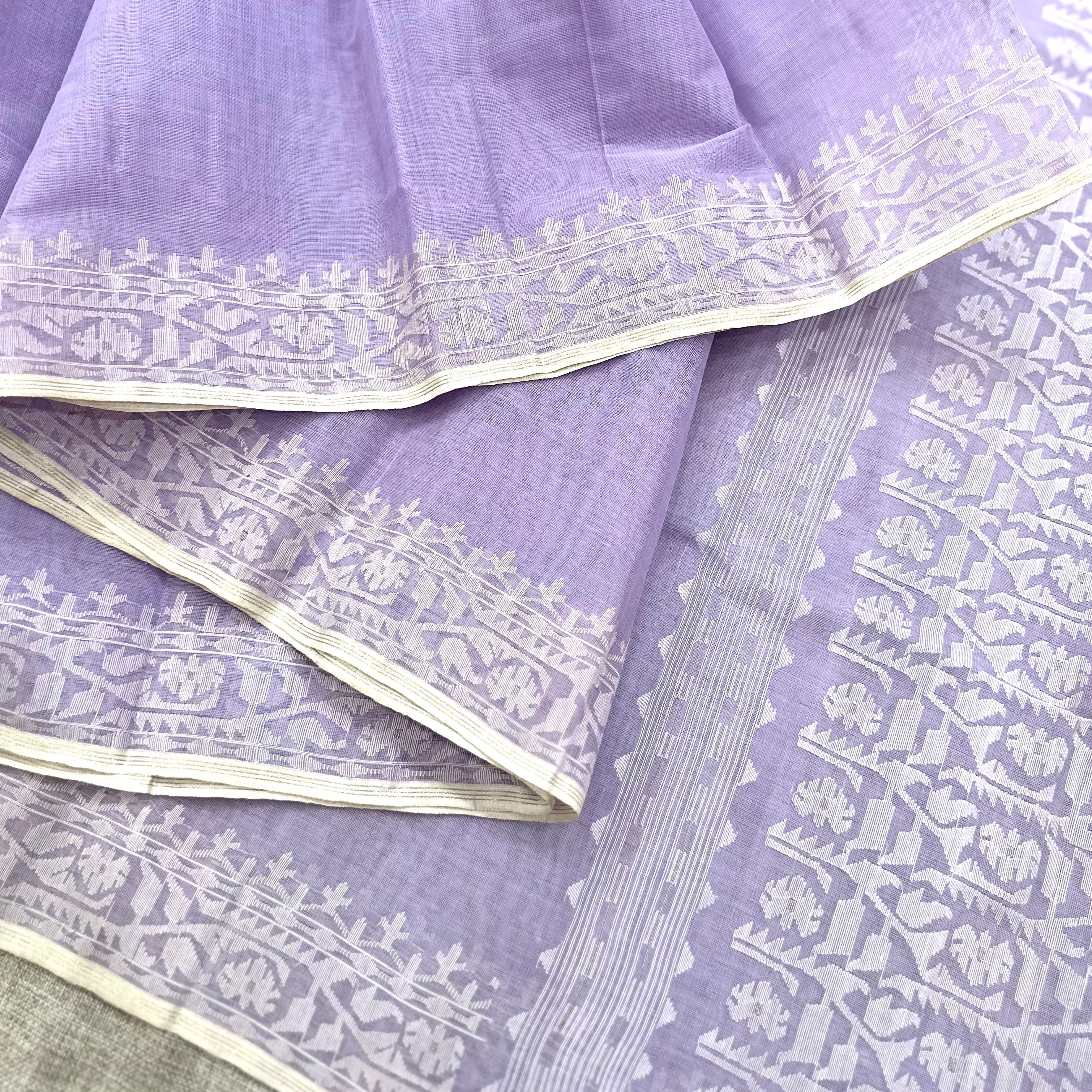 Lavender with White Dhakai Jamdani