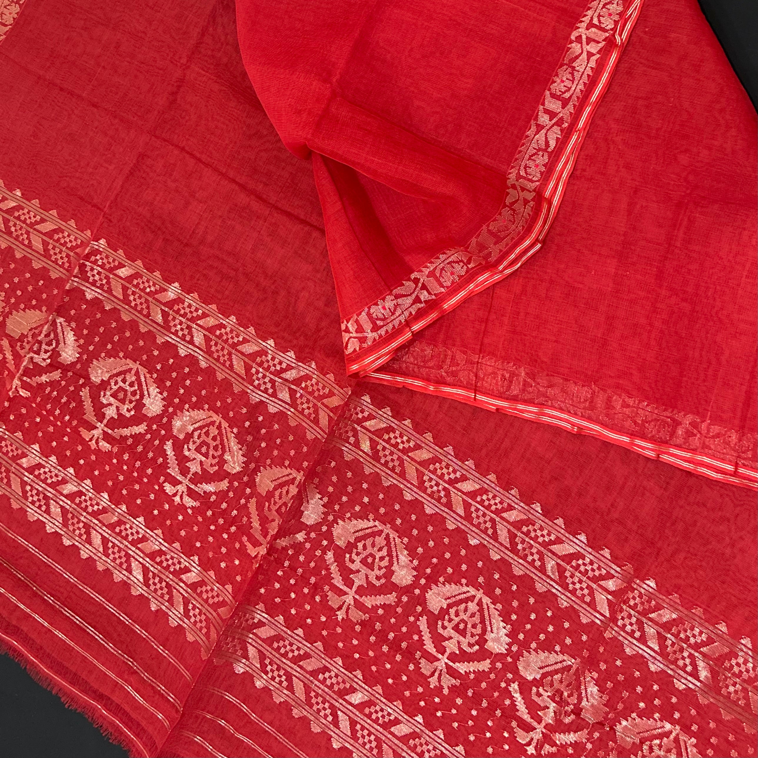 Red Dhakai Jamdani