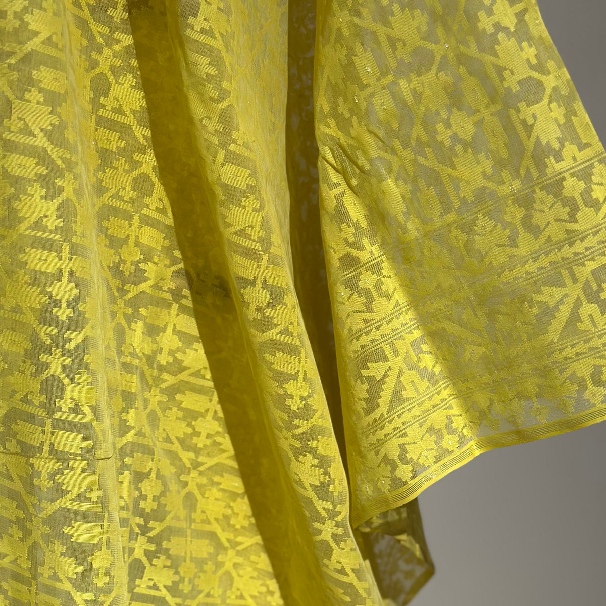 Yellow Jaal  Dhakai Jamdani Saree