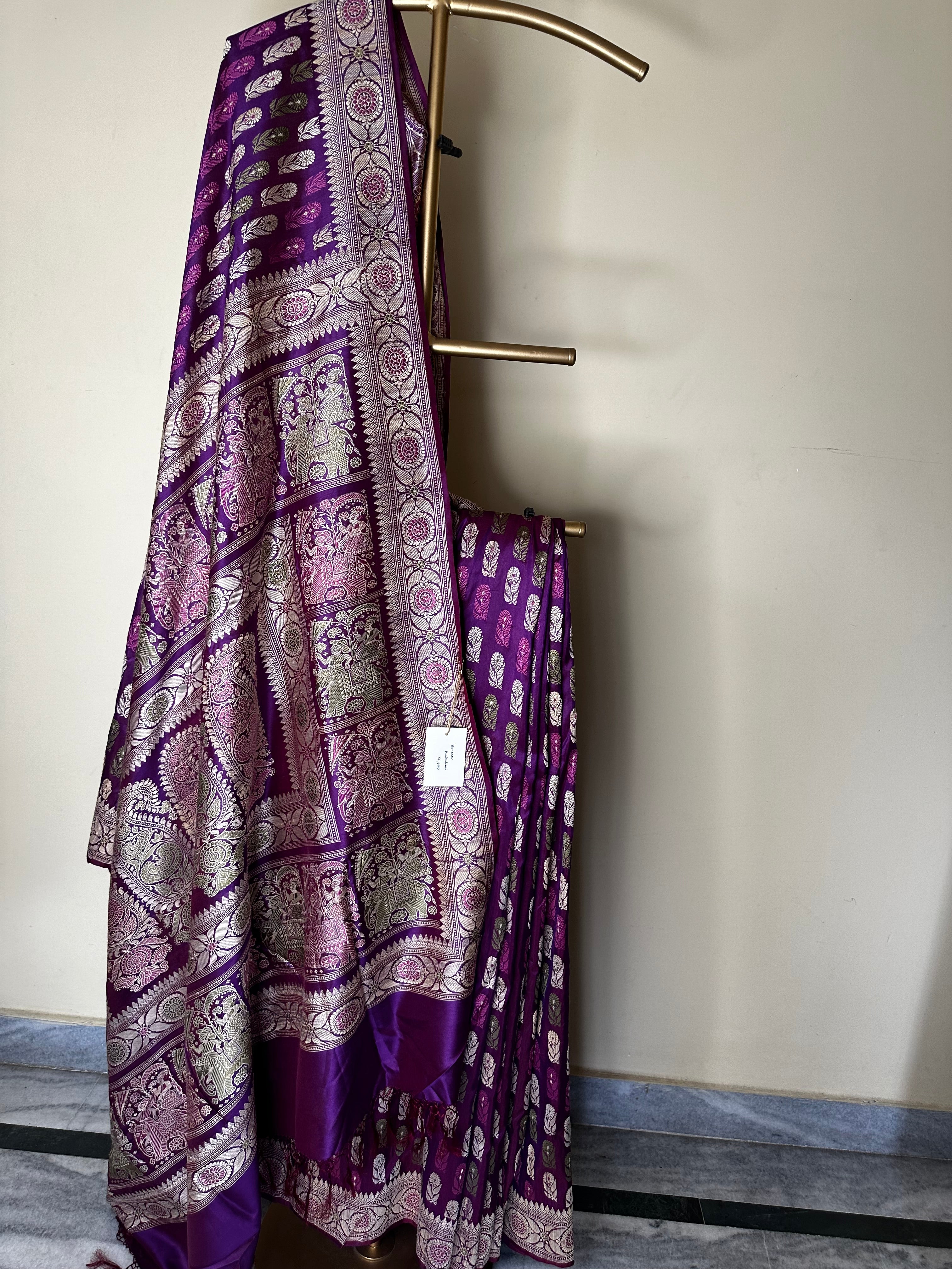 Pink Purple Revival Baluchari Saree