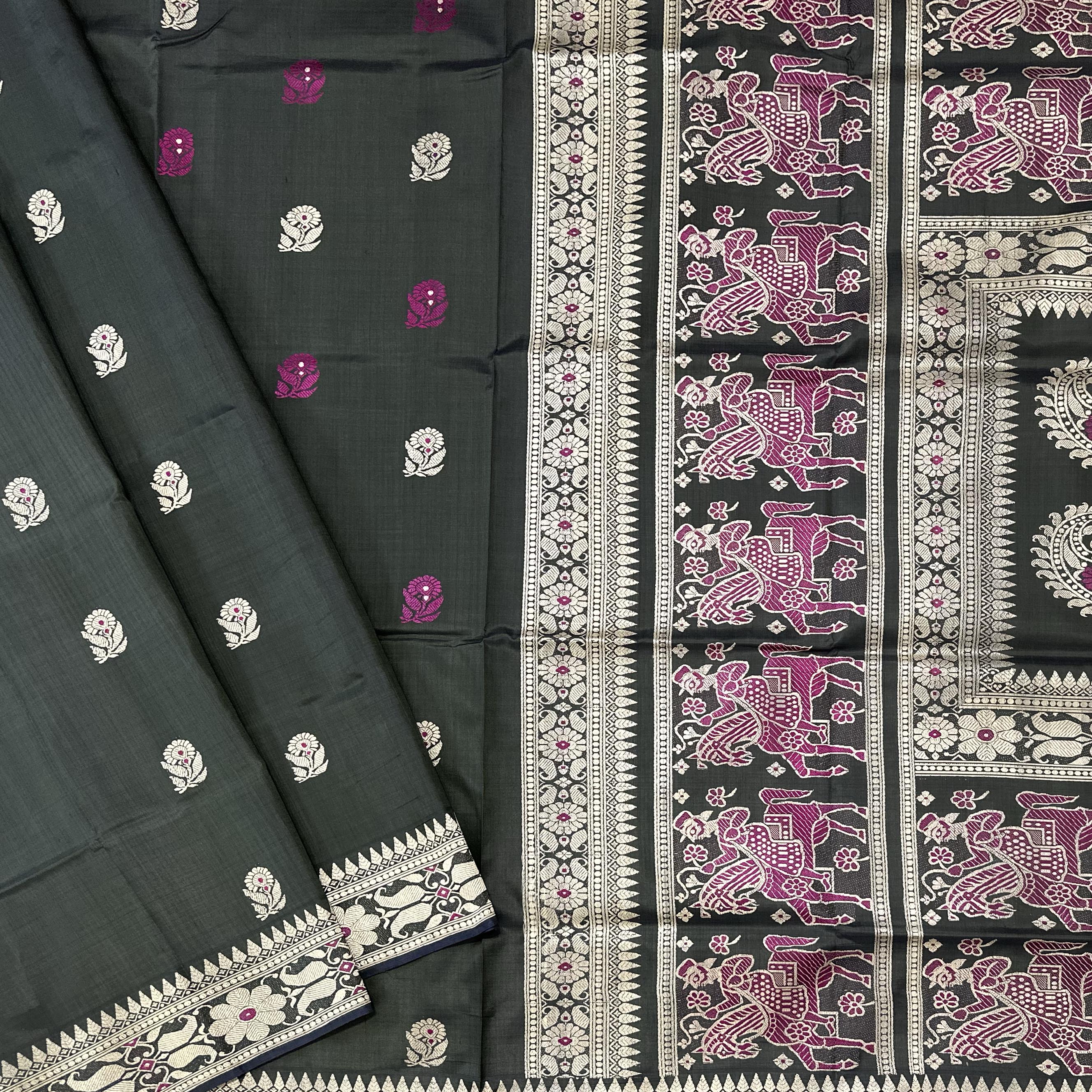 Moss Green Revival Baluchari from Bengal