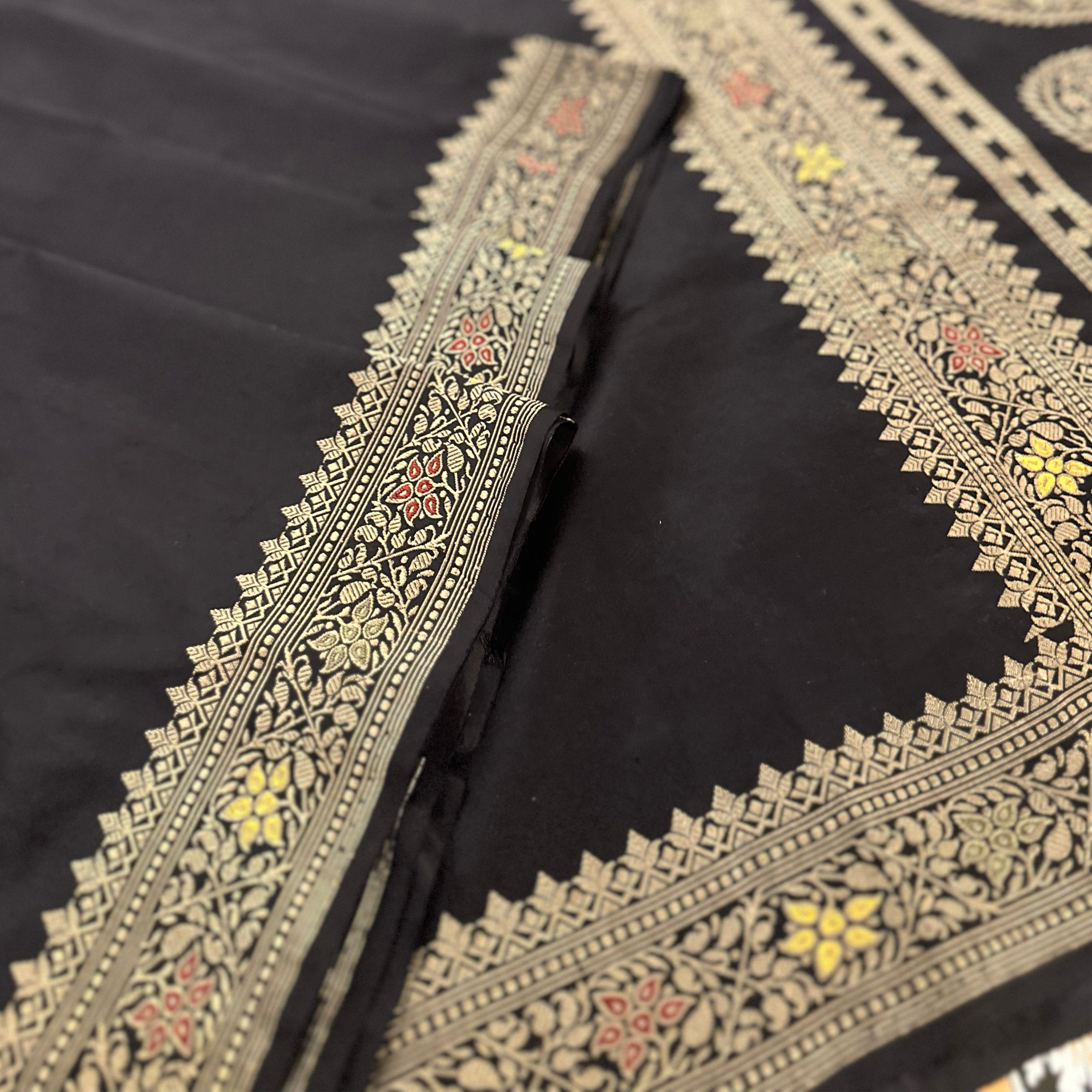 Black Revival Baluchari Saree with Paisleys