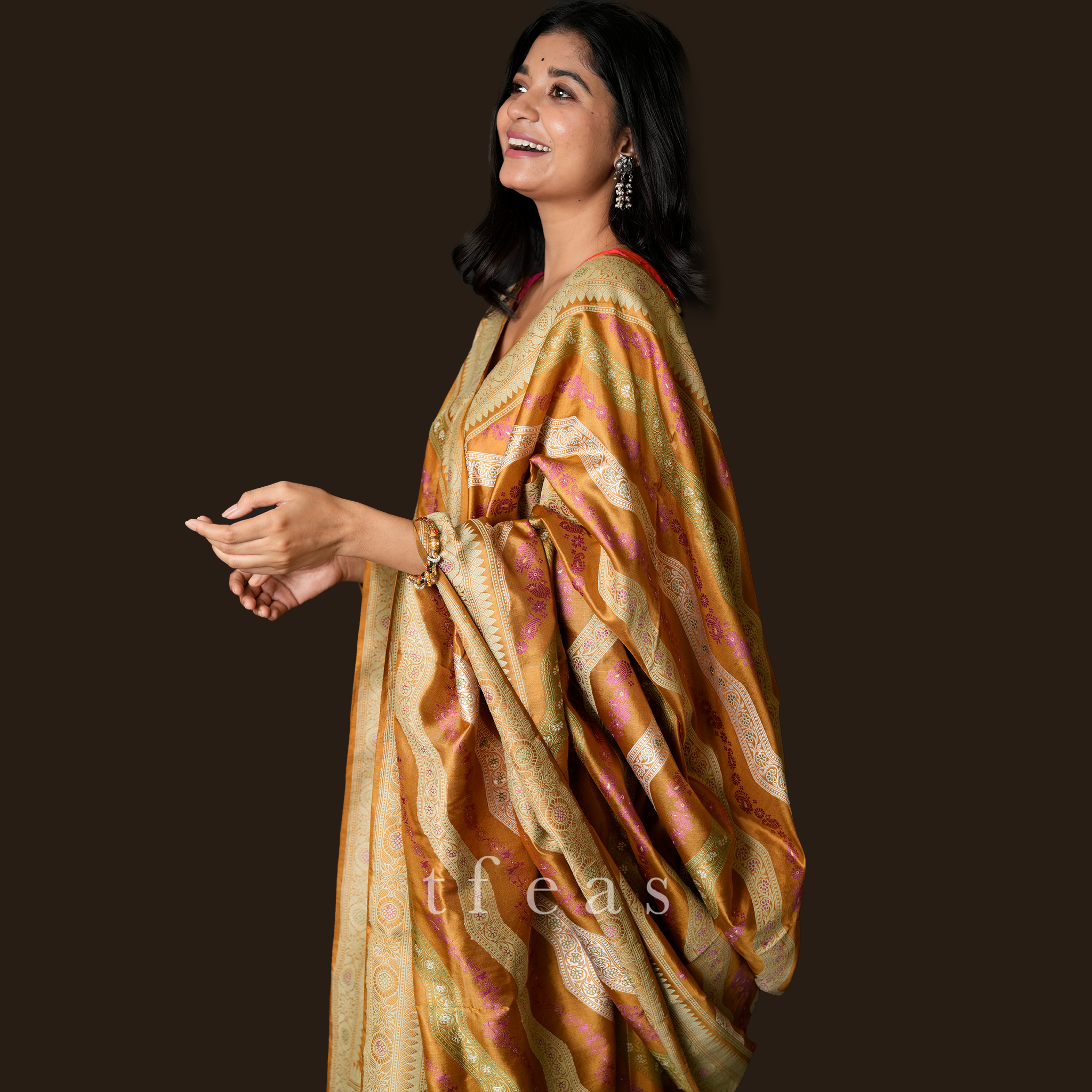 Dark Mustard Ada Revival Baluchari