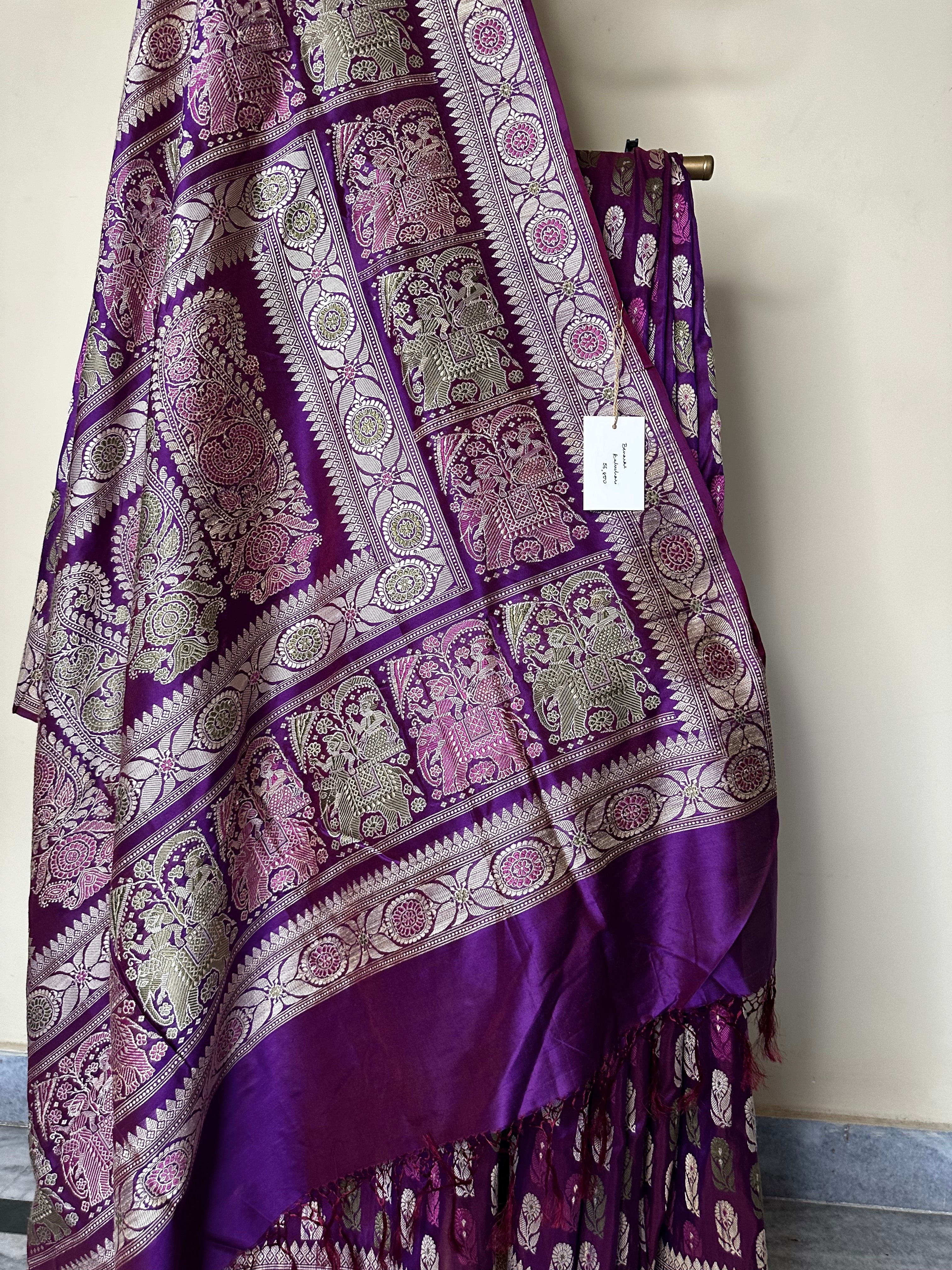 Pink Purple Revival Baluchari Saree